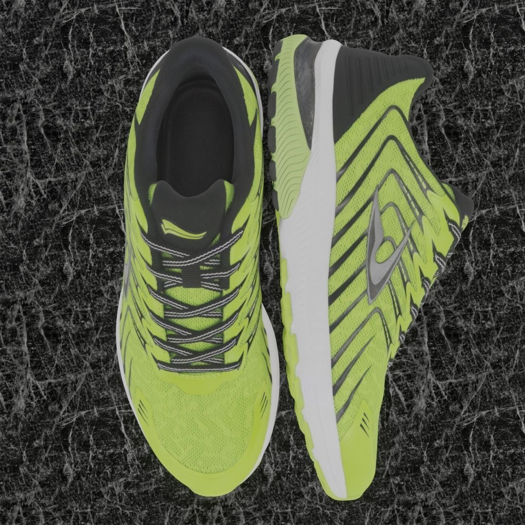 LD 3D SHOES - YELLOW Low-poly 3D model_2