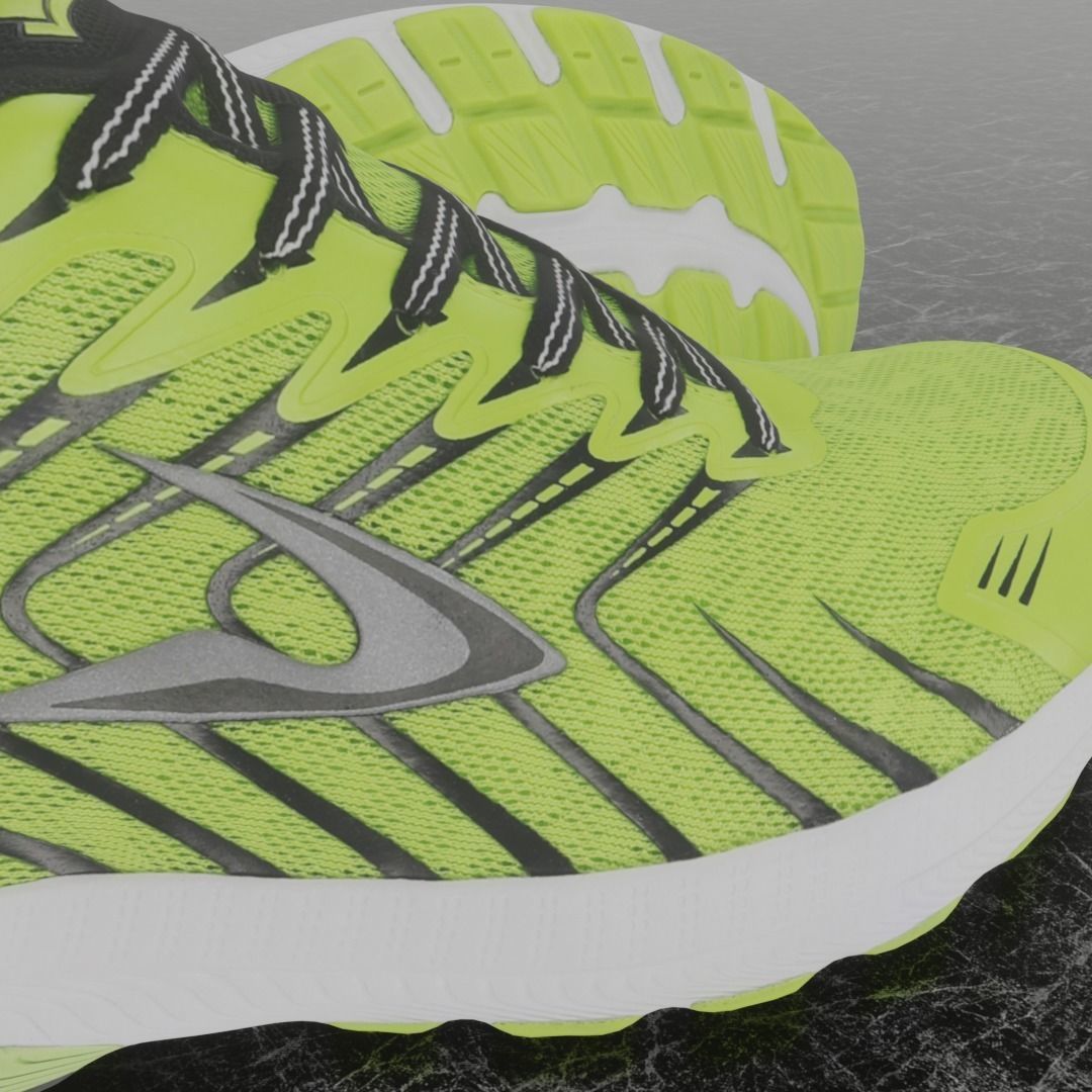 LD 3D SHOES - YELLOW Low-poly 3D model_10