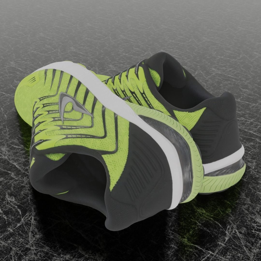 LD 3D SHOES - YELLOW Low-poly 3D model_6