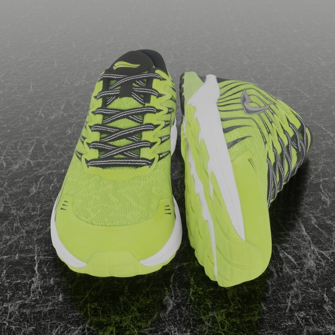 LD 3D SHOES - YELLOW Low-poly 3D model_3