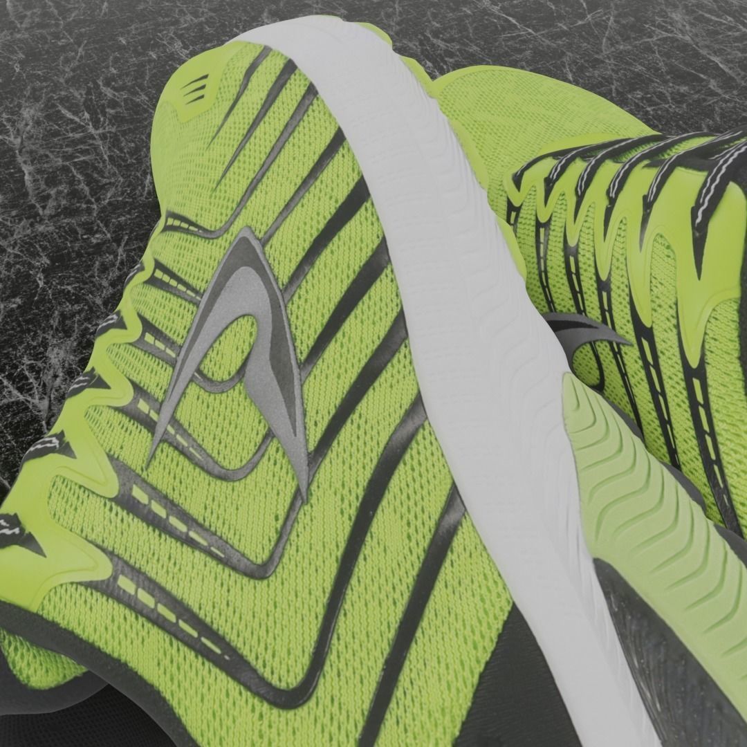 LD 3D SHOES - YELLOW Low-poly 3D model_8