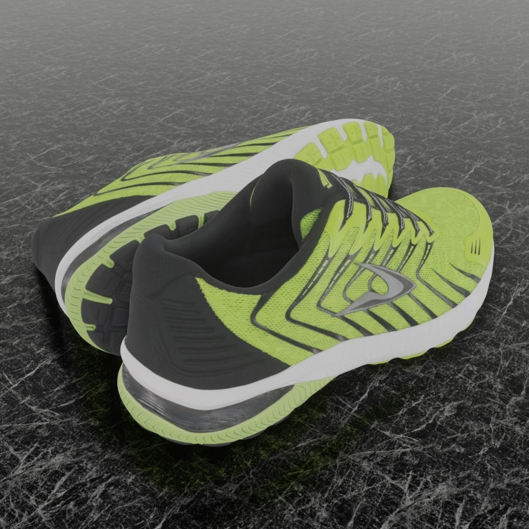 LD 3D SHOES - YELLOW Low-poly 3D model_5