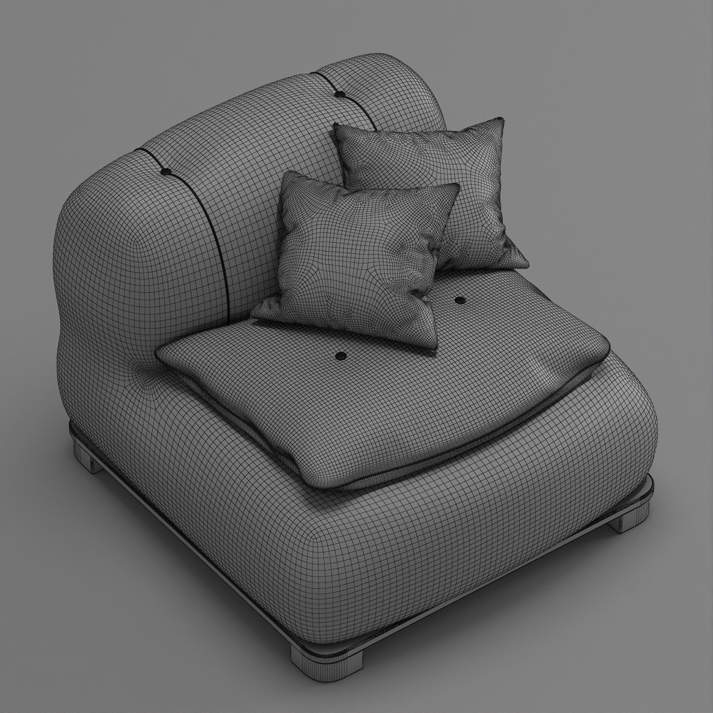 Rollen Modular Sofa by Stahl Band  3D model_3