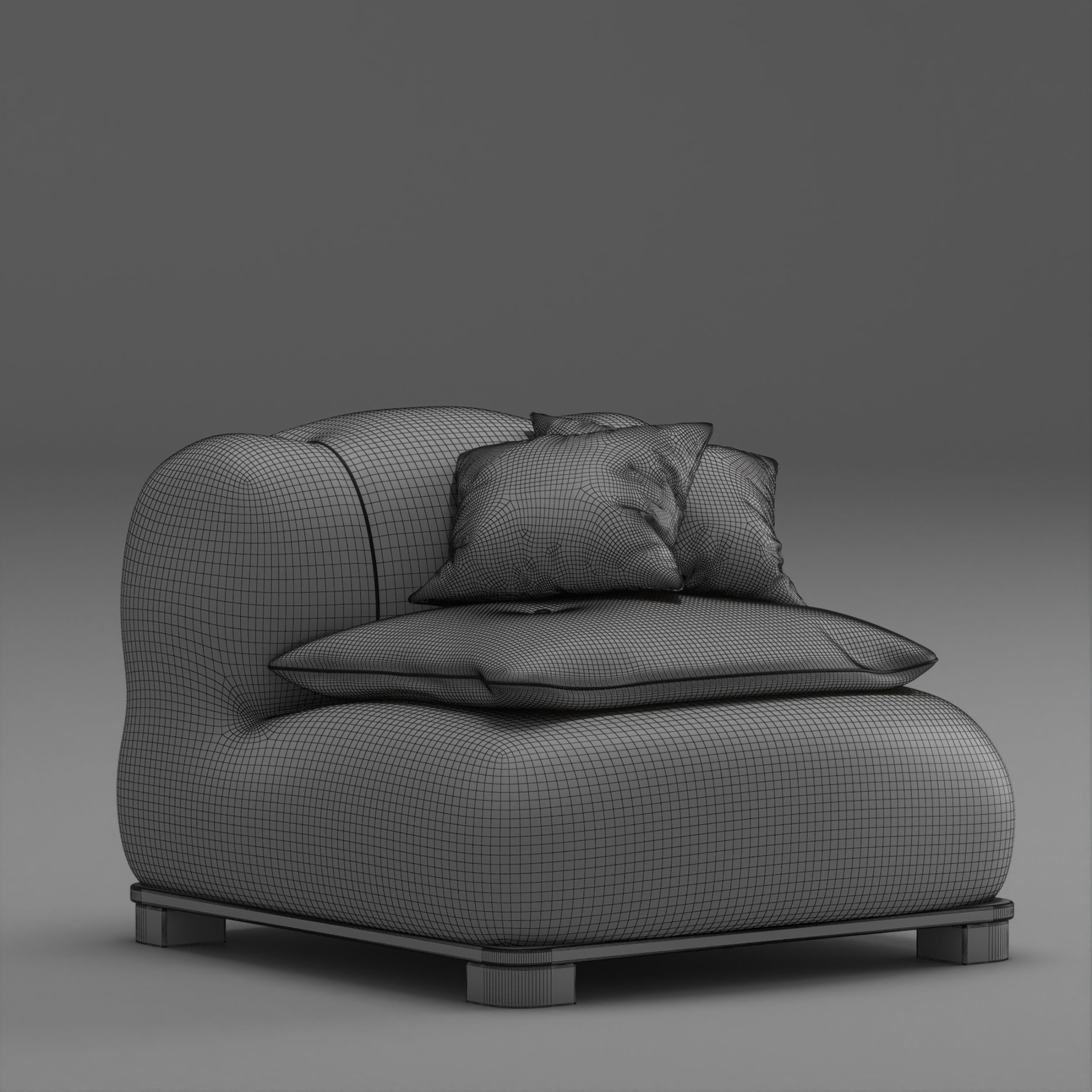 Rollen Modular Sofa by Stahl Band  3D model_1