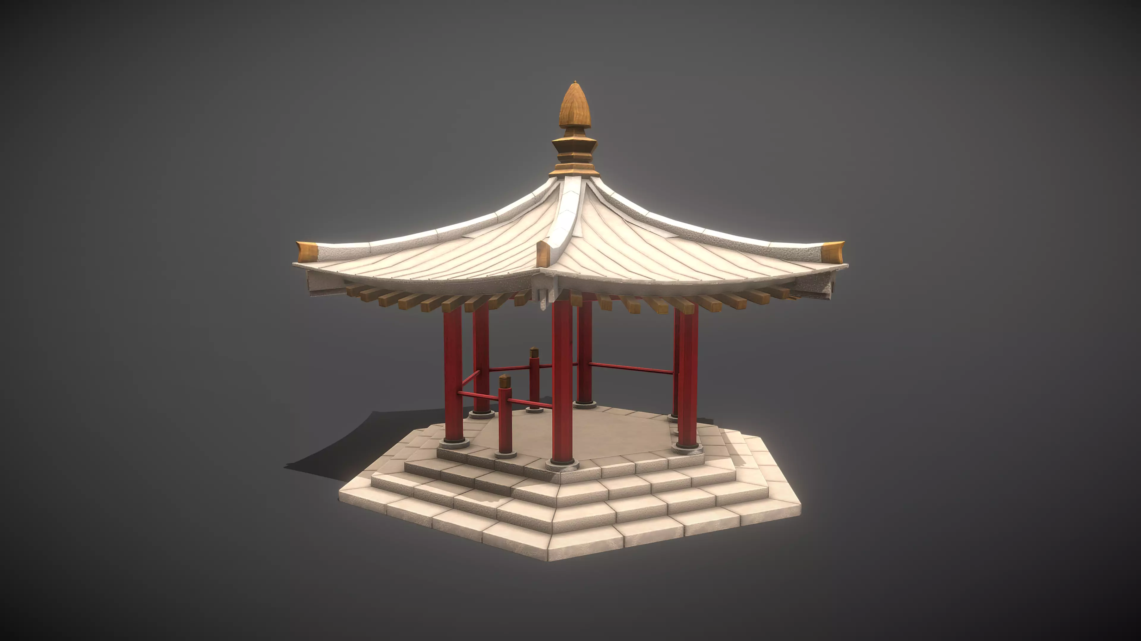 Pavilion Low-poly 3D model_0