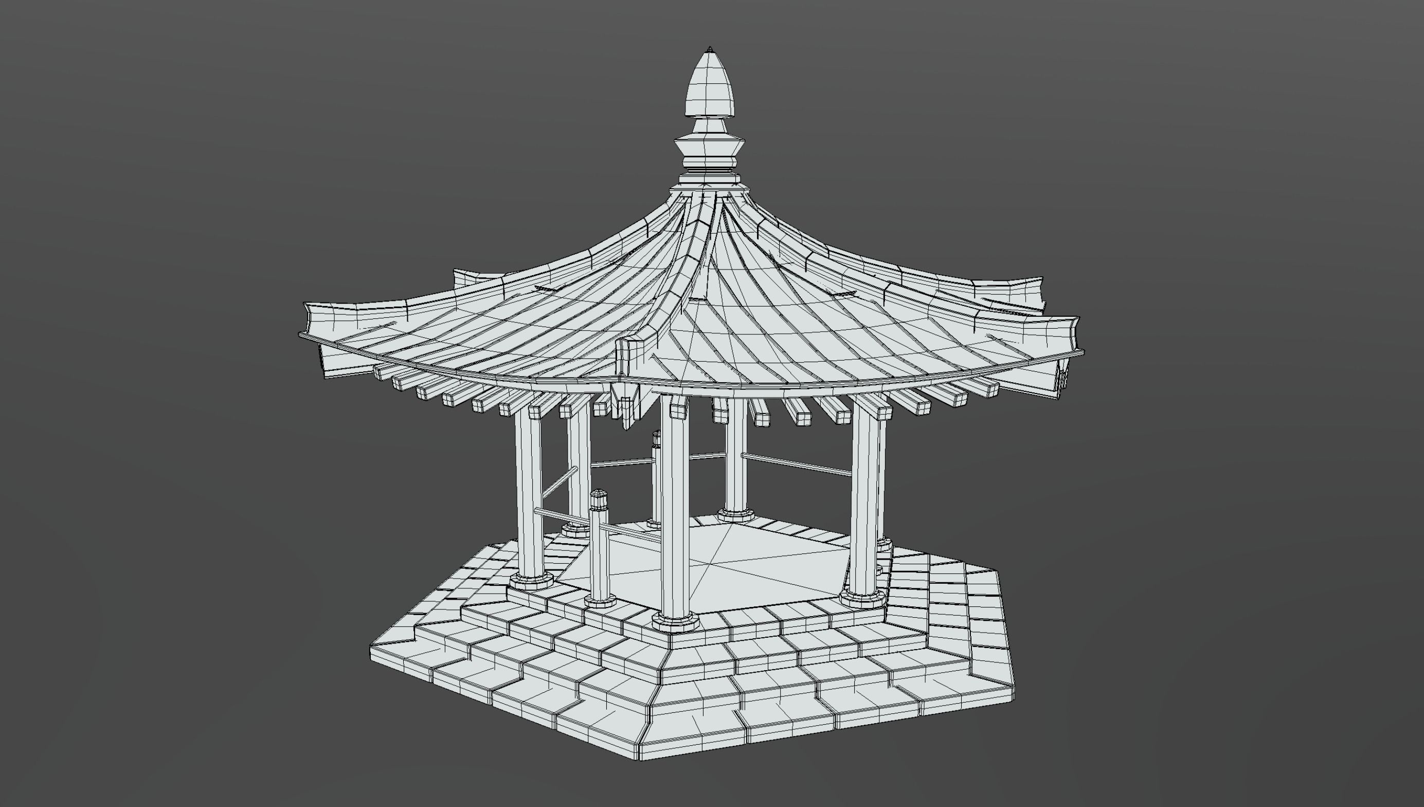 Pavilion Low-poly 3D model_6