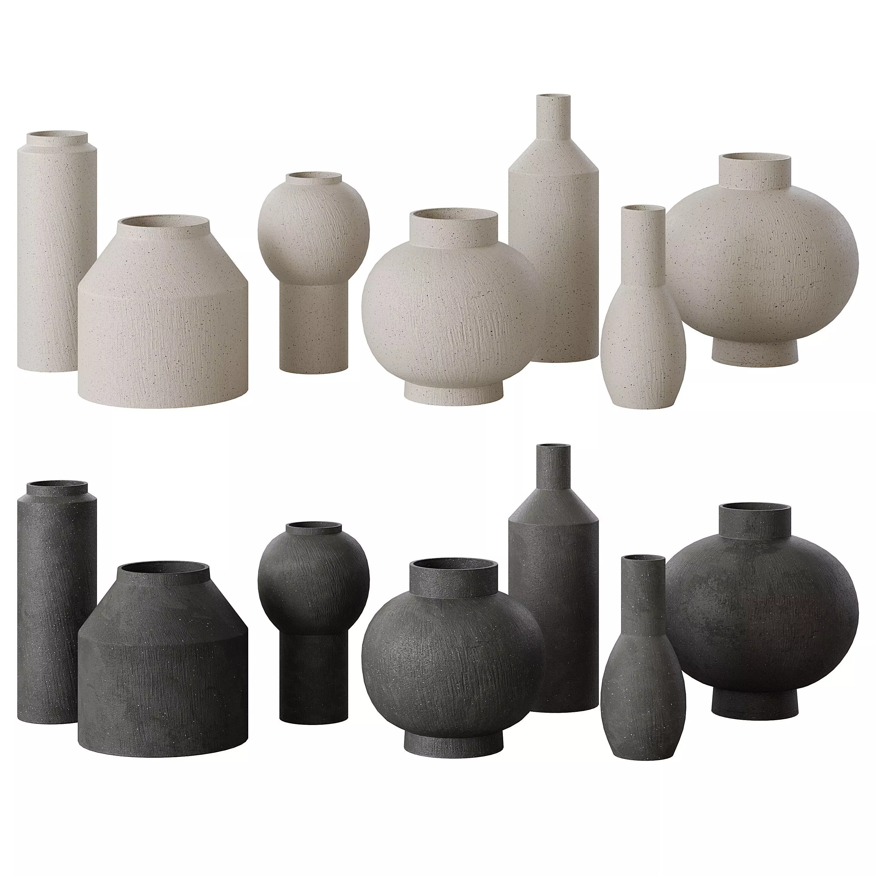 RH Geometric vases collection 3D model_0