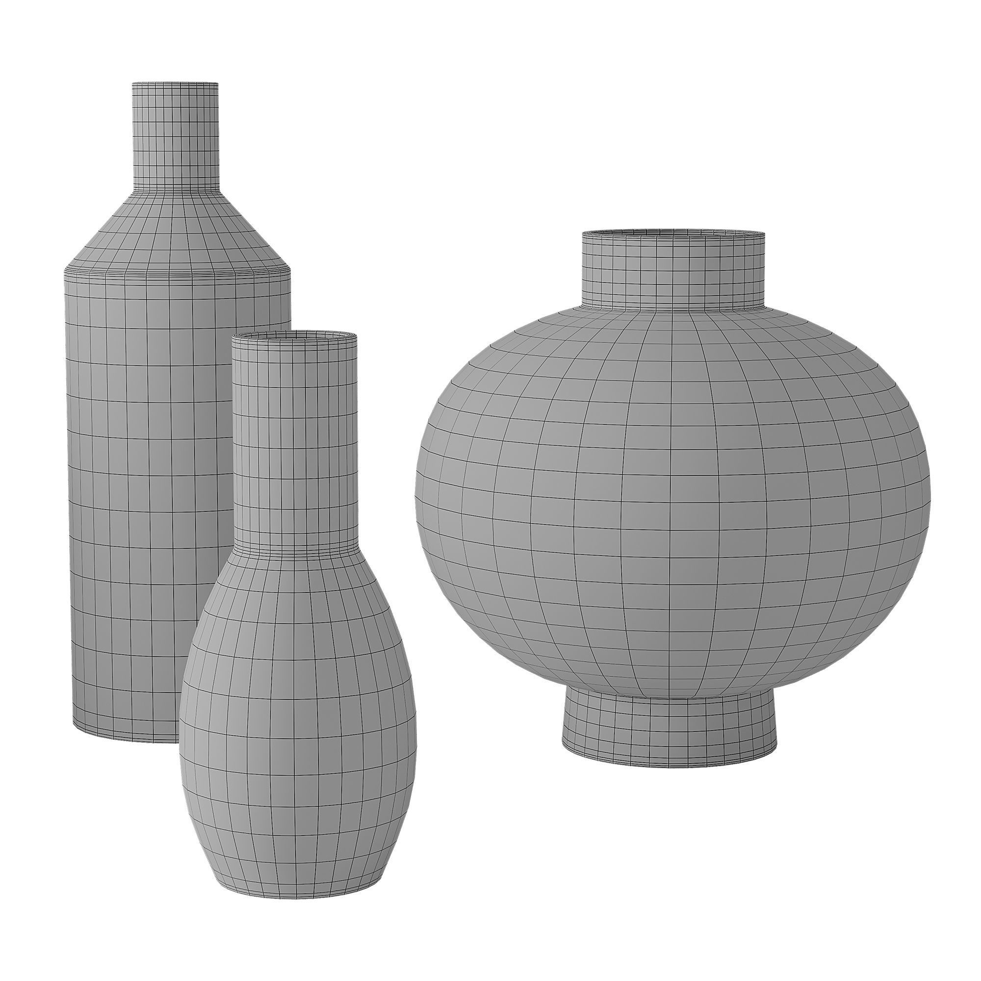 RH Geometric vases collection 3D model_6