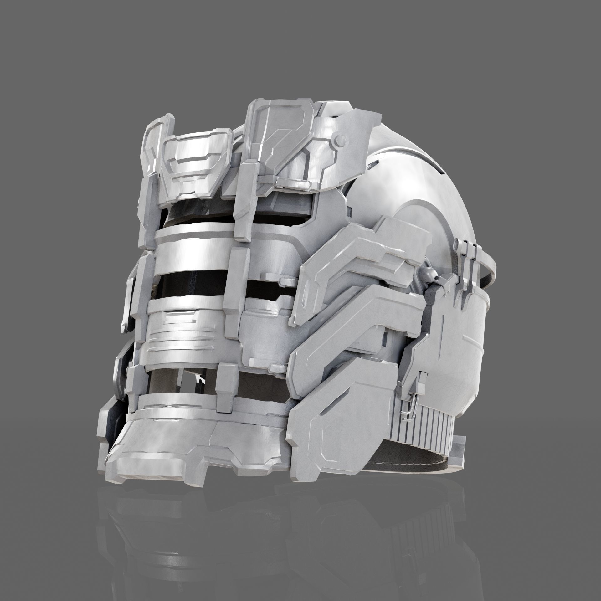 Dead Space Remake 2023 - The Level 5 Suit helmet Isaac Clarke 3D print model_6