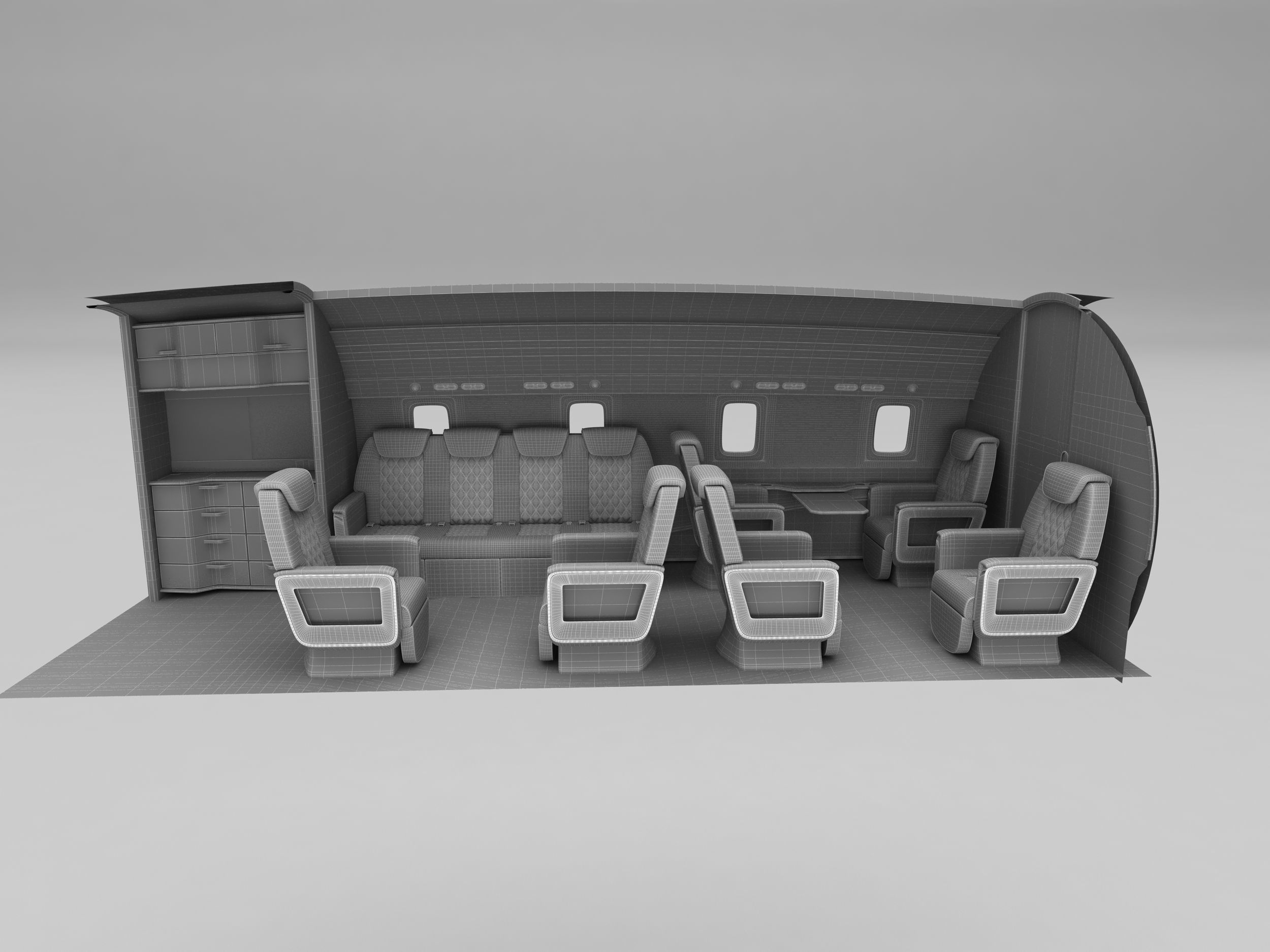 Private Jet interior 3D model_5