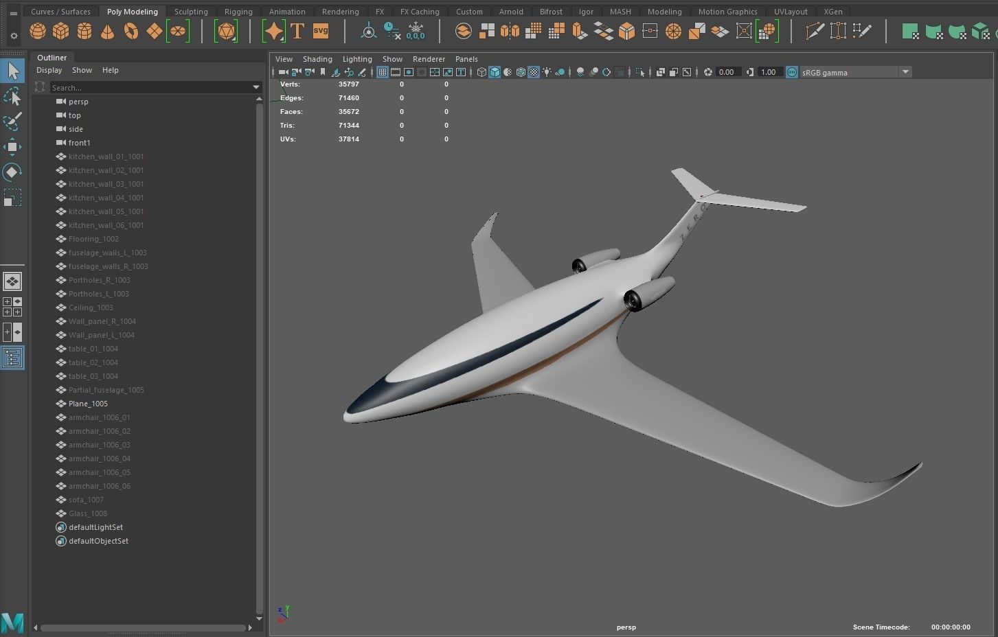 Private Jet interior 3D model_14