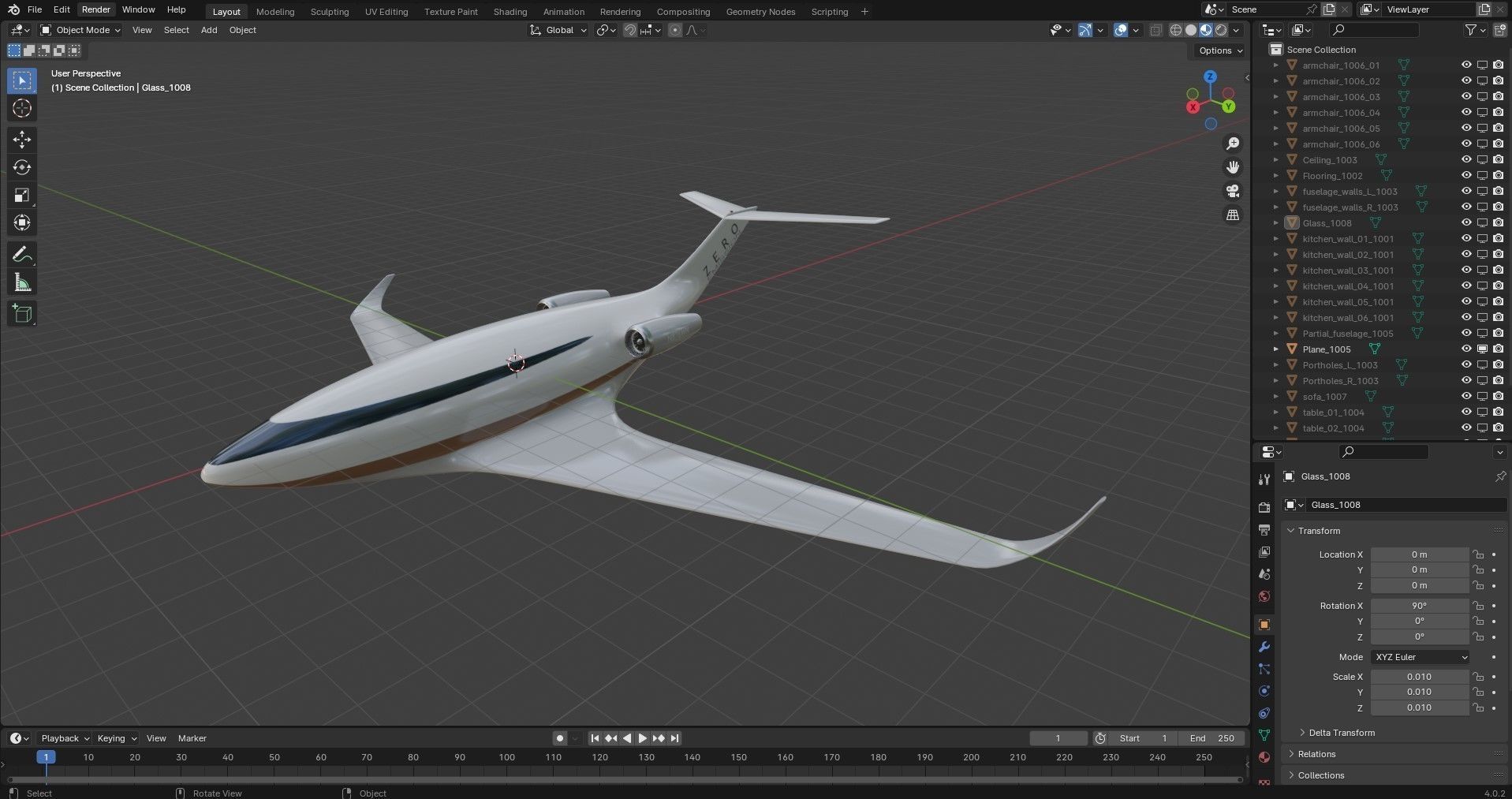 Private Jet interior 3D model_11