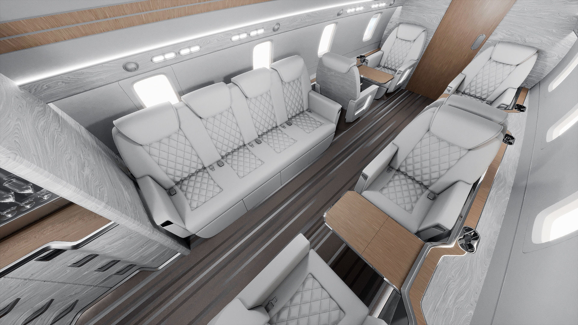 Private Jet interior 3D model_3