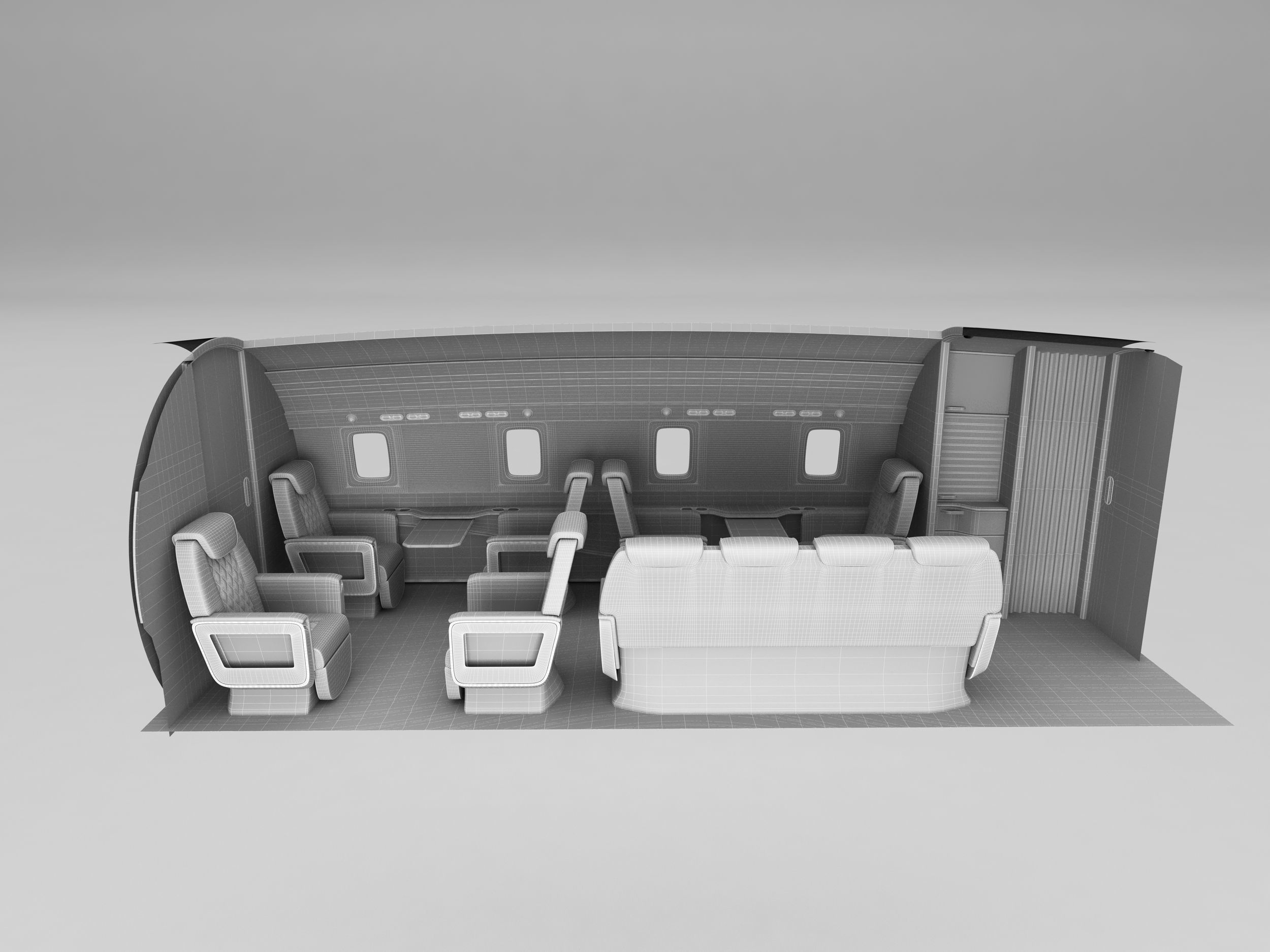 Private Jet interior 3D model_4