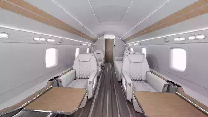 Private Jet interior 3D model