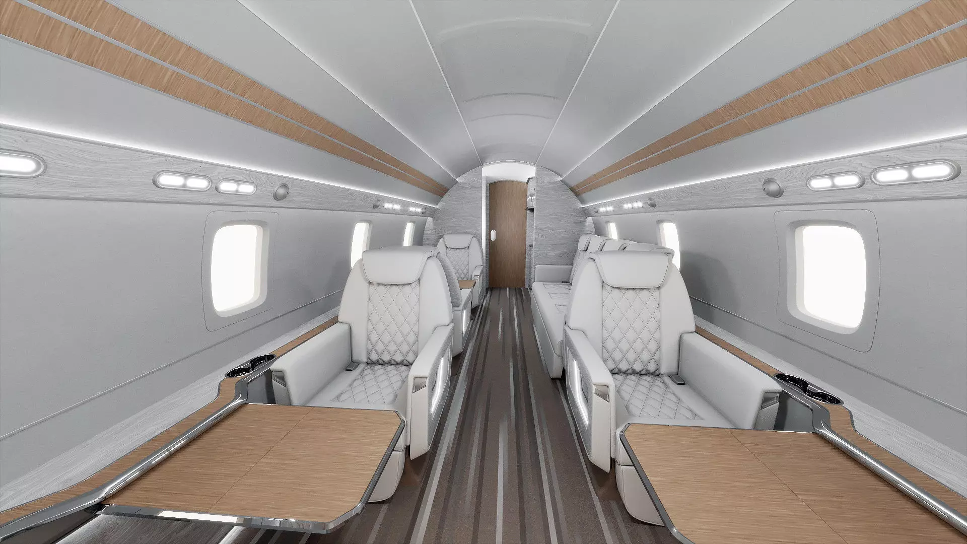 Private Jet interior 3D model_0