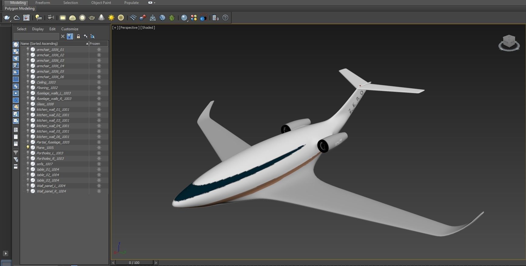 Private Jet interior 3D model_12