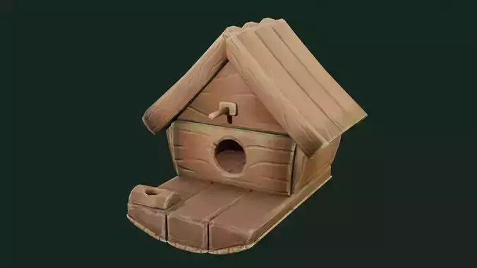 Stylized Bird House LOW POLY