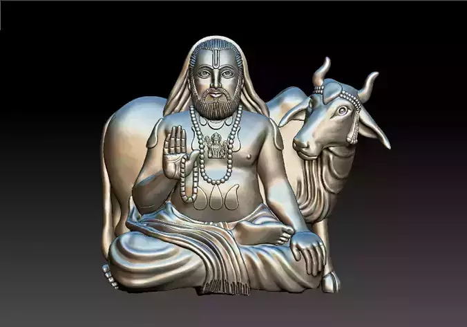 sri raghavendra with cow