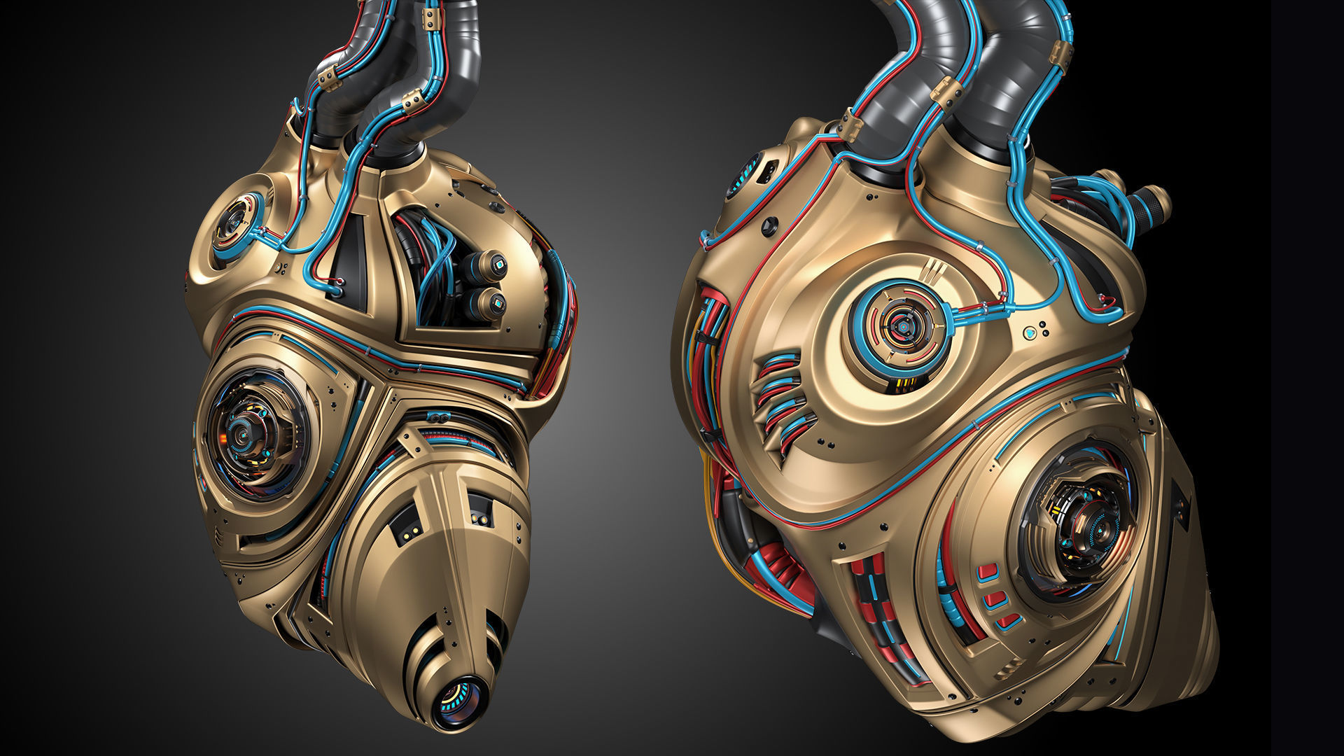 Sci-Fi Robot Heart 2b 3D model_20