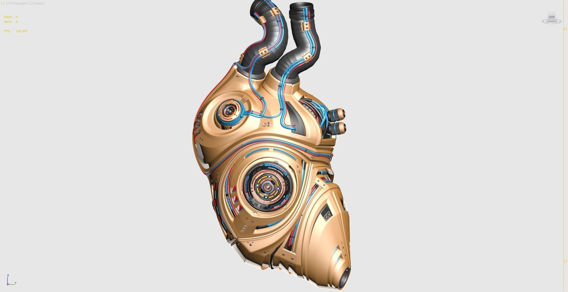 Sci-Fi Robot Heart 2b 3D model_21