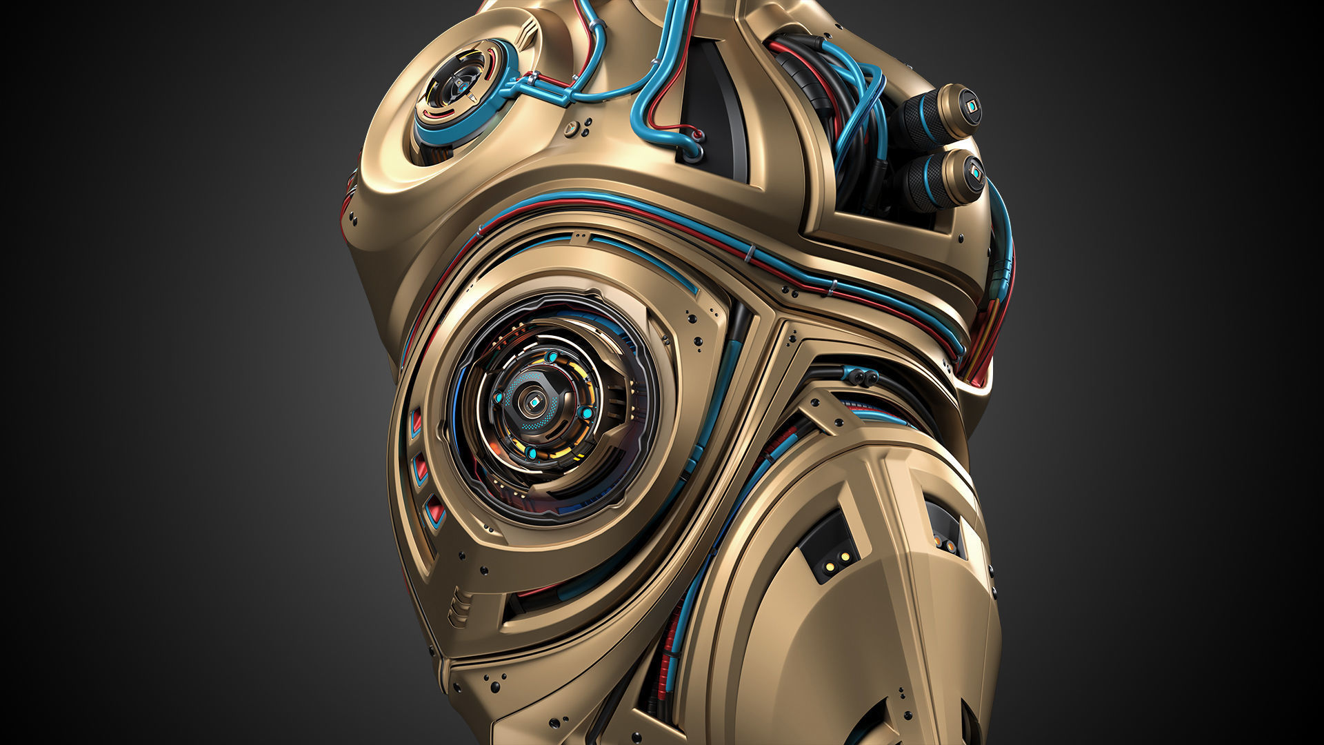 Sci-Fi Robot Heart 2b 3D model_6