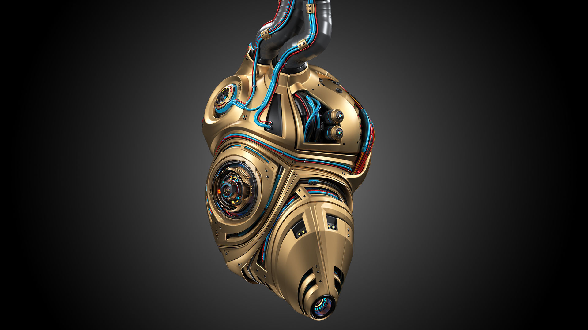 Sci-Fi Robot Heart 2b 3D model_8