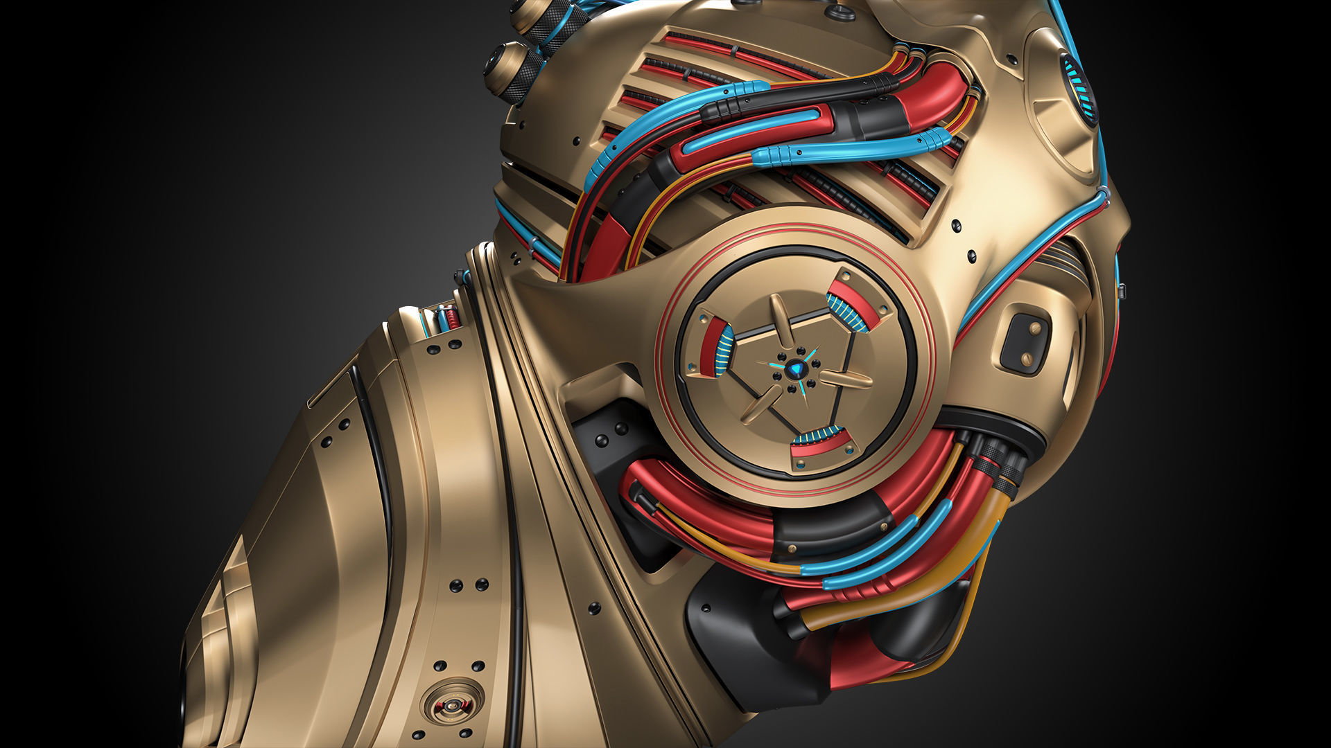 Sci-Fi Robot Heart 2b 3D model_13