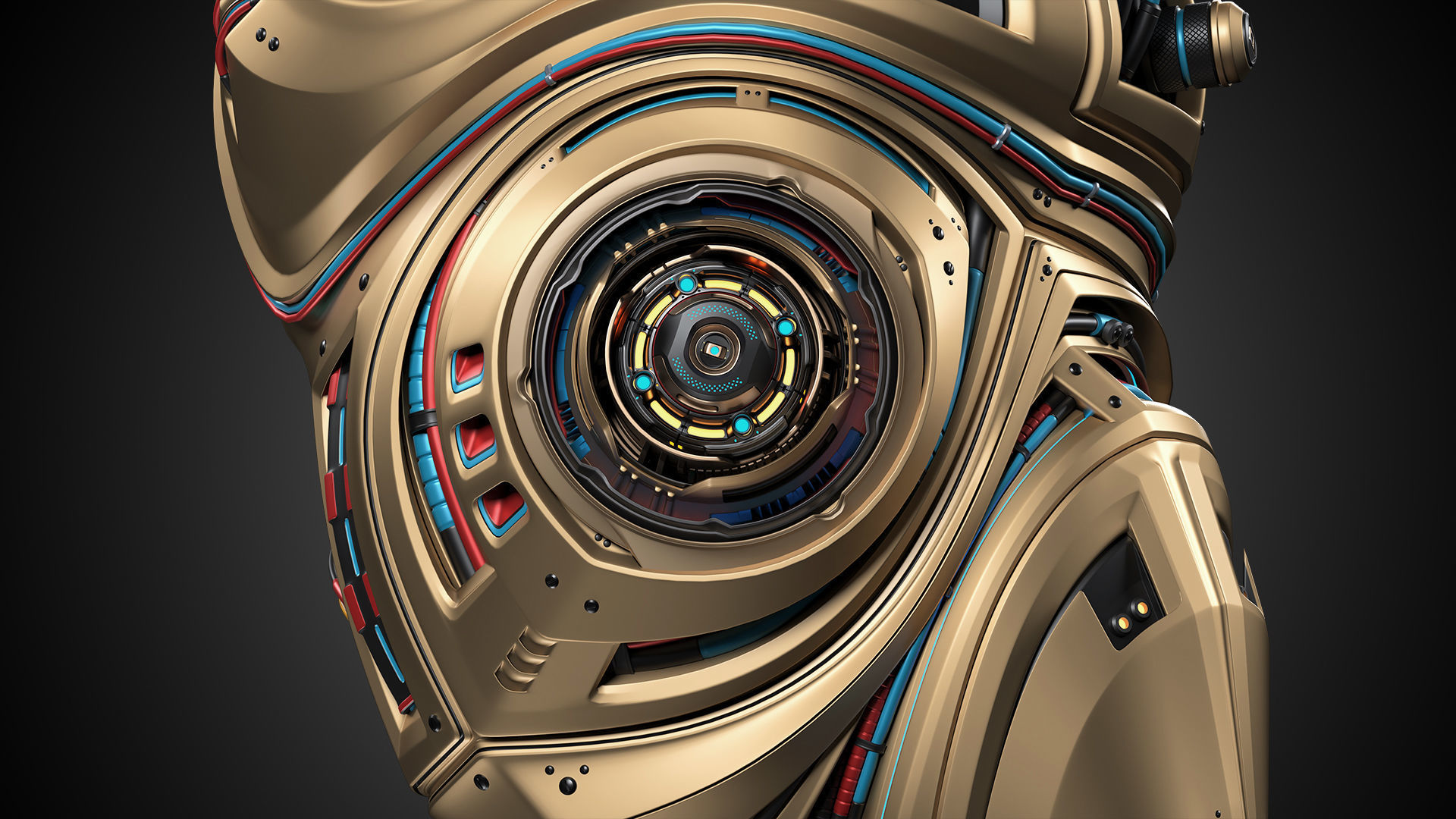 Sci-Fi Robot Heart 2b 3D model_9