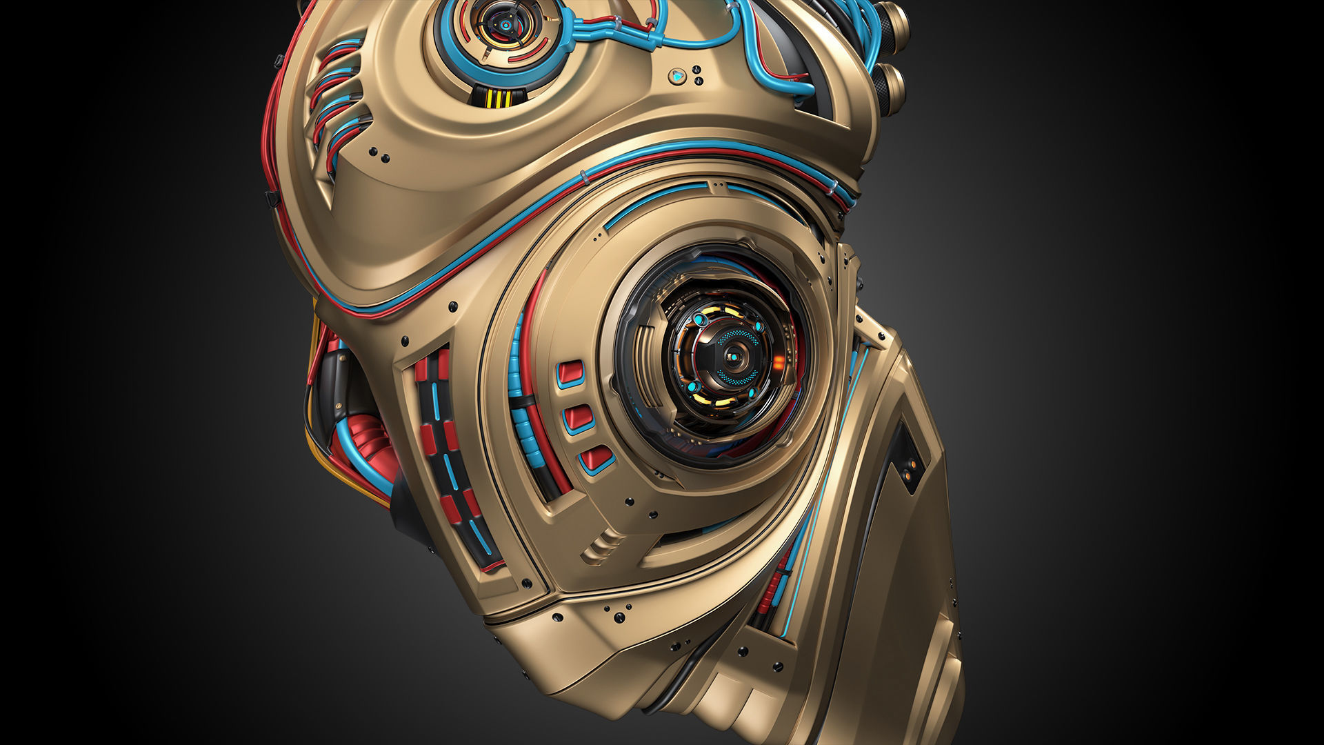 Sci-Fi Robot Heart 2b 3D model_17