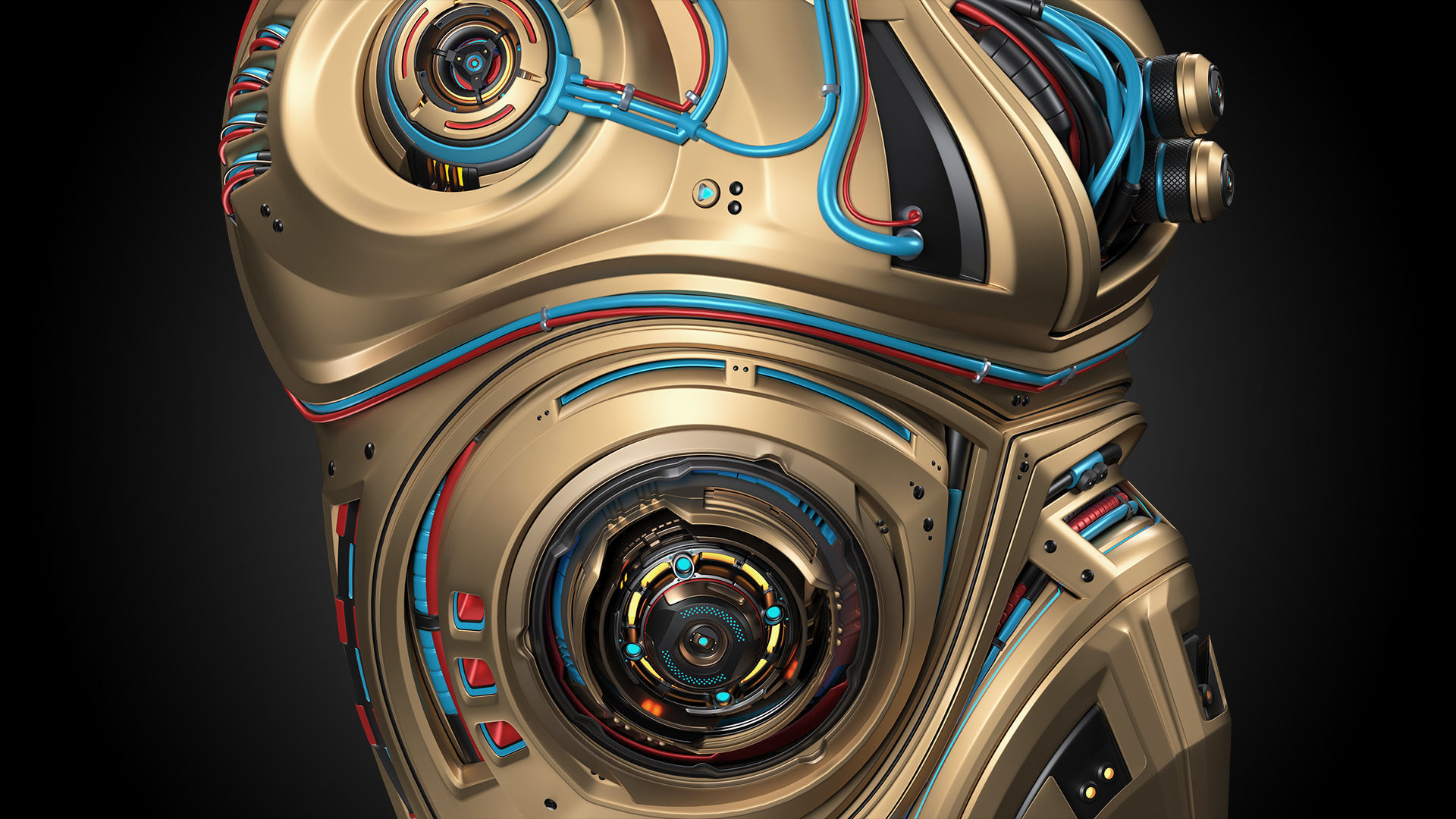 Sci-Fi Robot Heart 2b 3D model_10