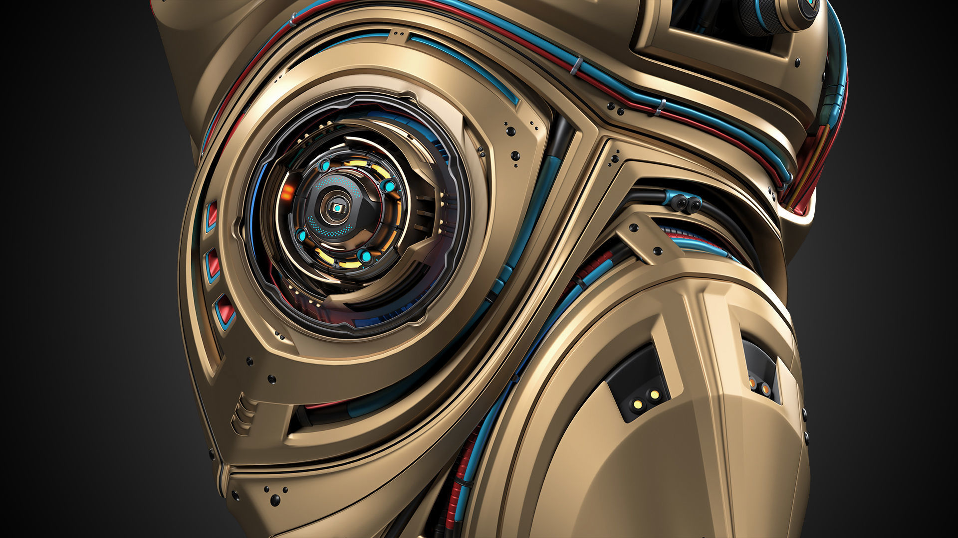 Sci-Fi Robot Heart 2b 3D model_3