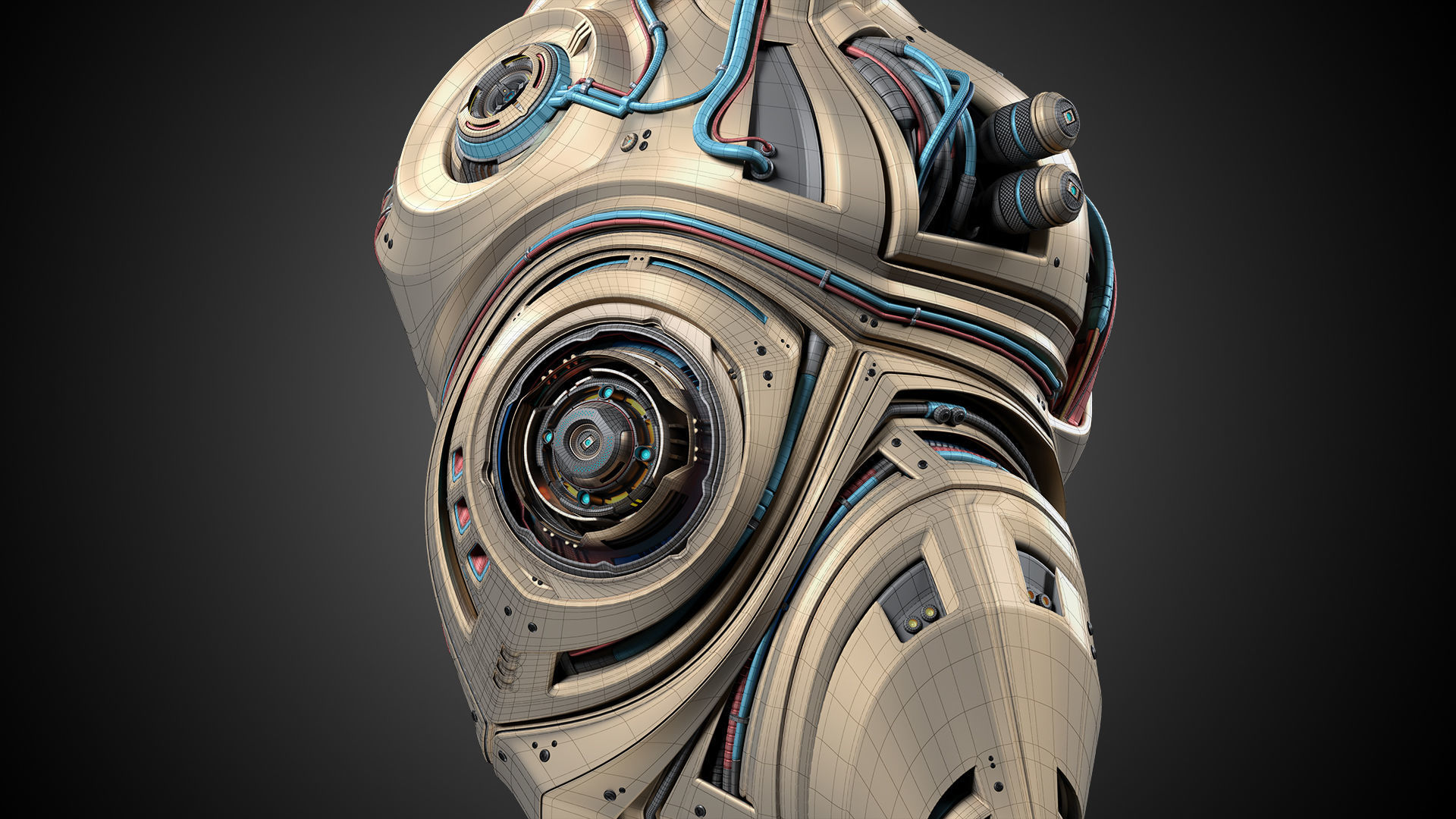 Sci-Fi Robot Heart 2b 3D model_7