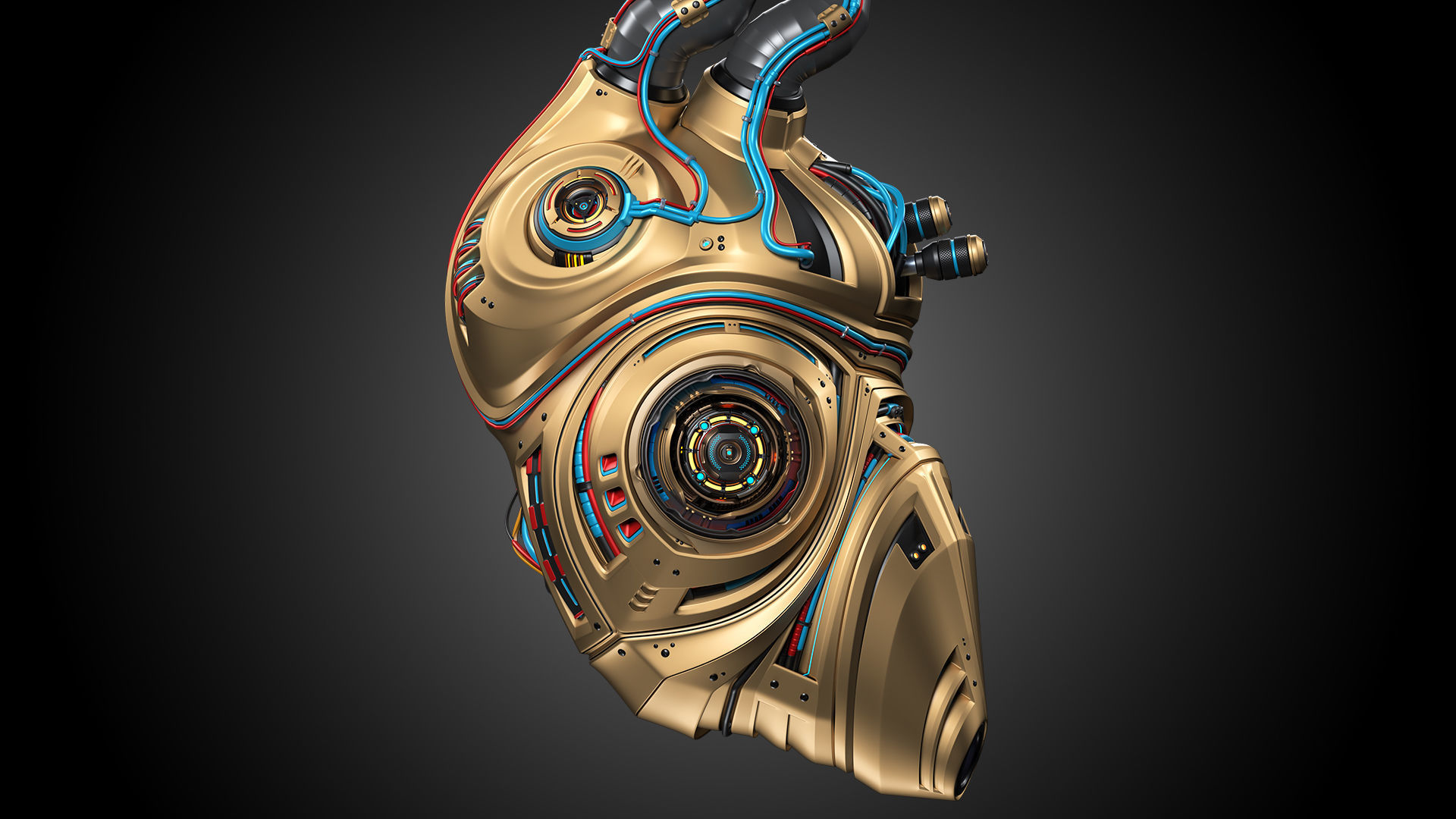 Sci-Fi Robot Heart 2b 3D model_1
