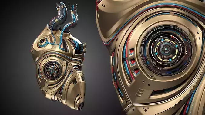Sci-Fi Robot Heart 2b 3D model