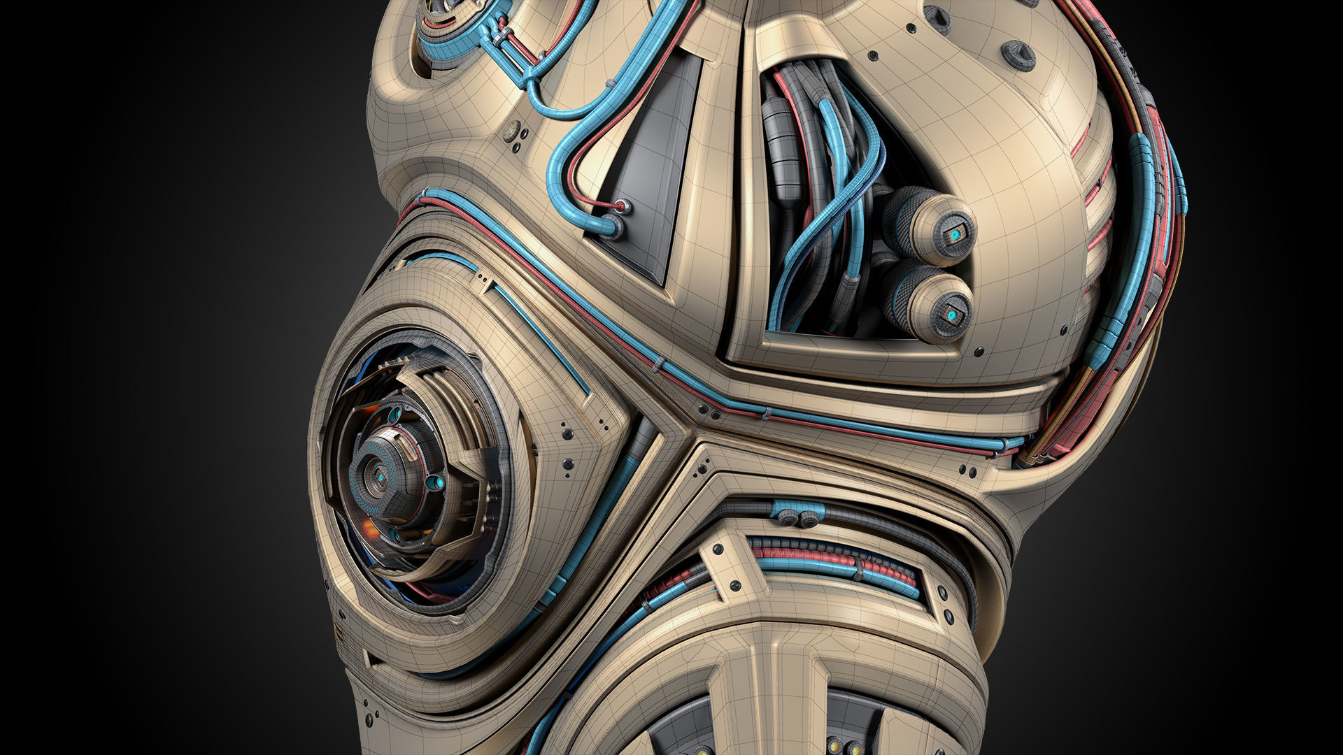 Sci-Fi Robot Heart 2b 3D model_12