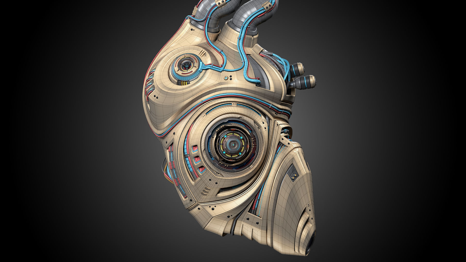 Sci-Fi Robot Heart 2b 3D model_2