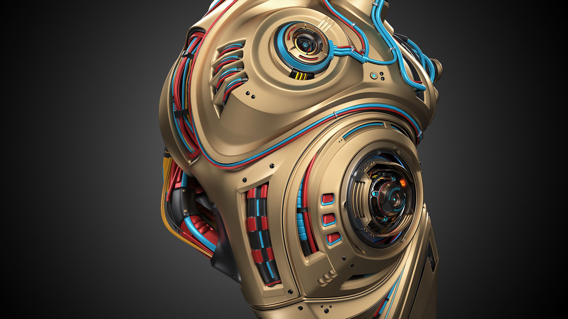Sci-Fi Robot Heart 2b 3D model_14