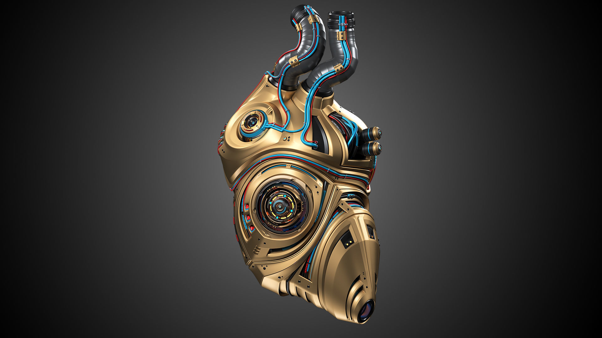 Sci-Fi Robot Heart 2b 3D model_15