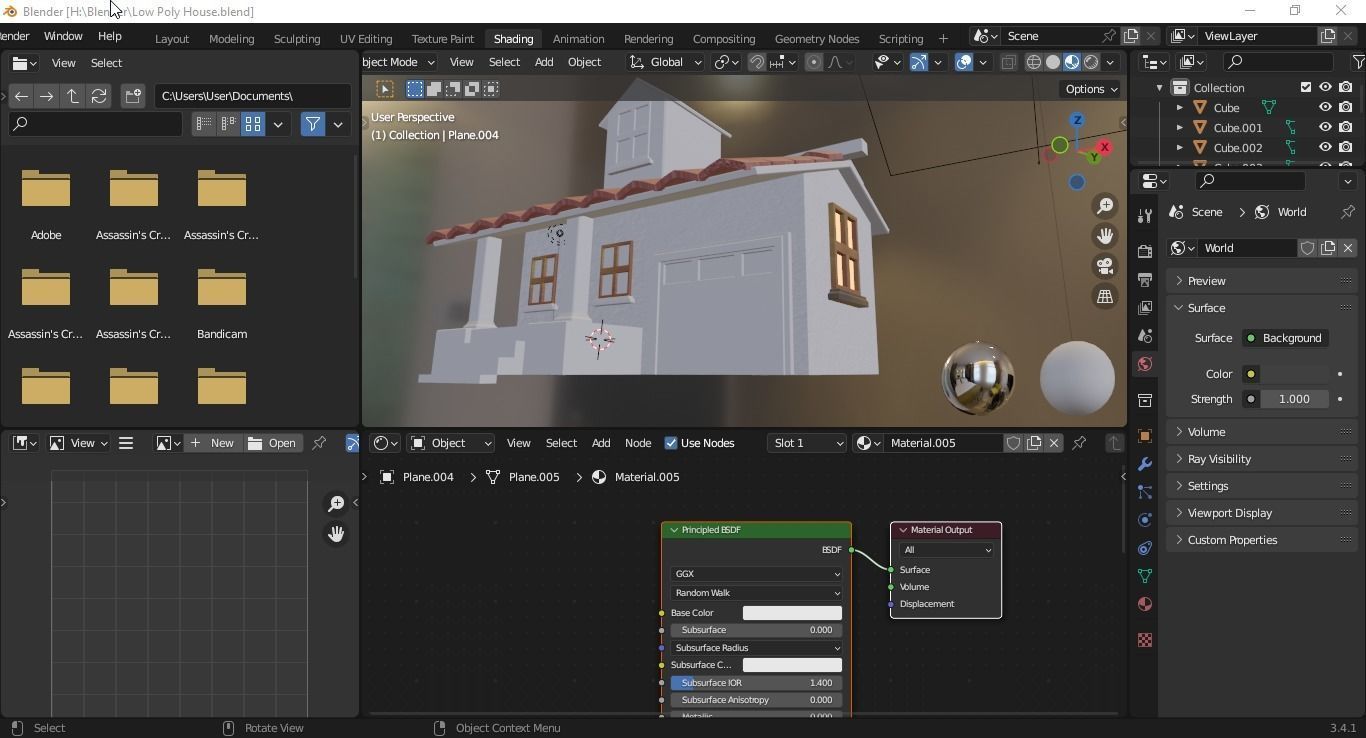 Wooden Made 3D House  in Blender Low-poly 3D model_5