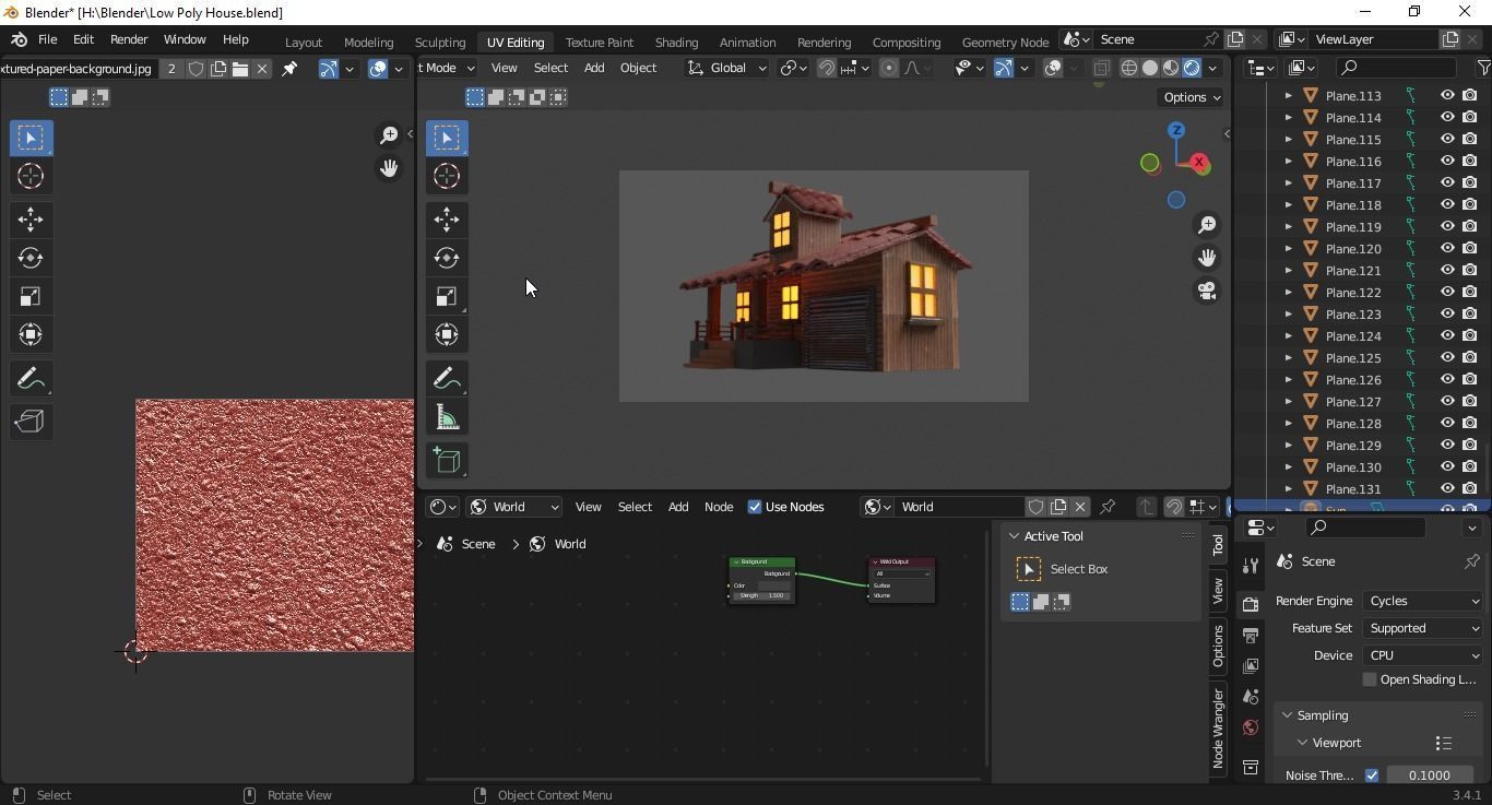 Wooden Made 3D House  in Blender Low-poly 3D model_3