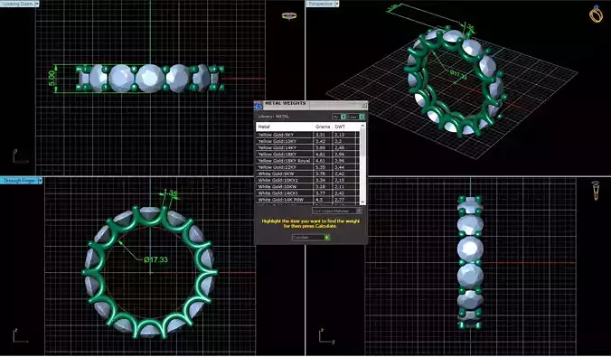 Round Diamond U-Prong Set Eternity Wedding Band