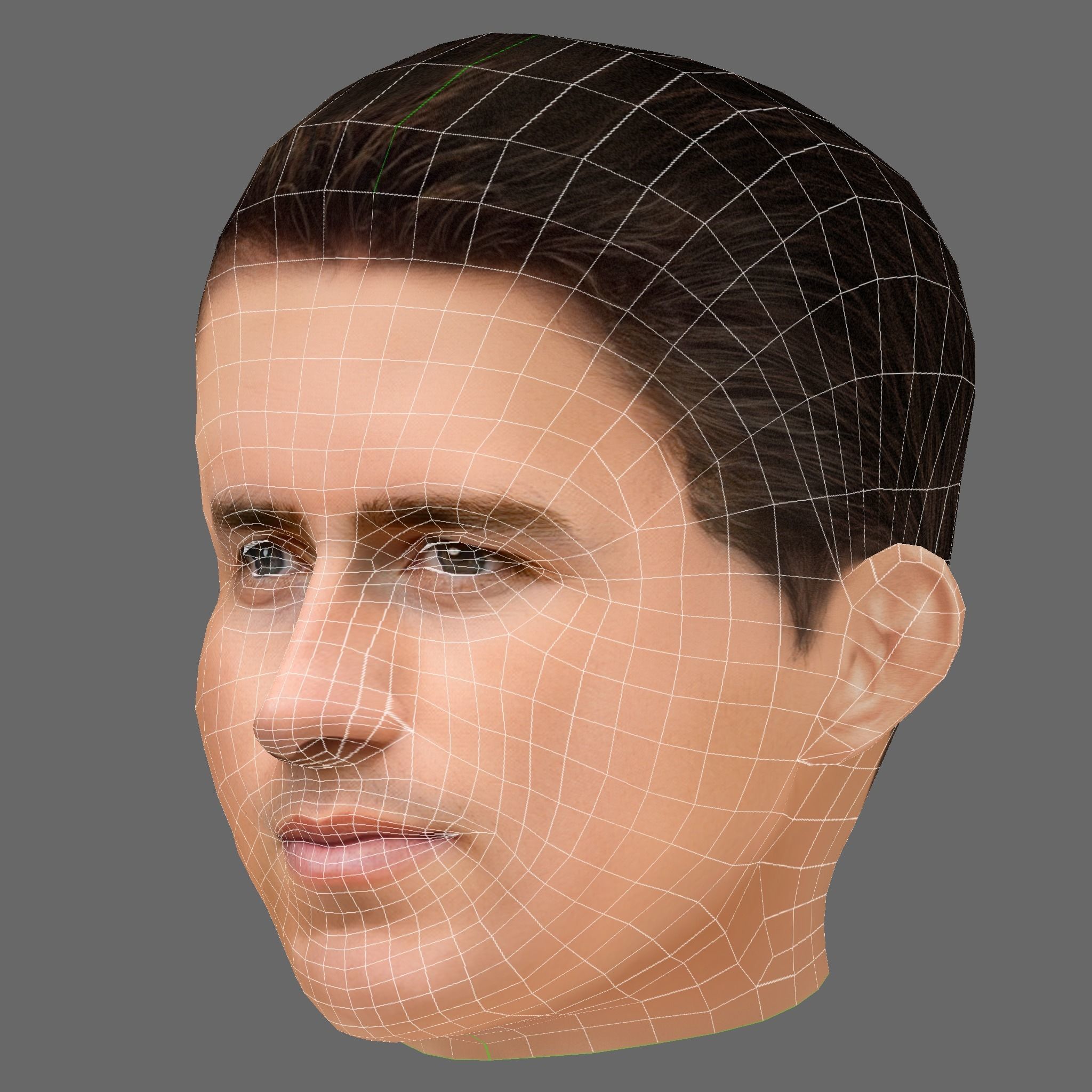 Aymeric Laporte Head - Low poly head for game Low-poly Low-poly 3D model_7