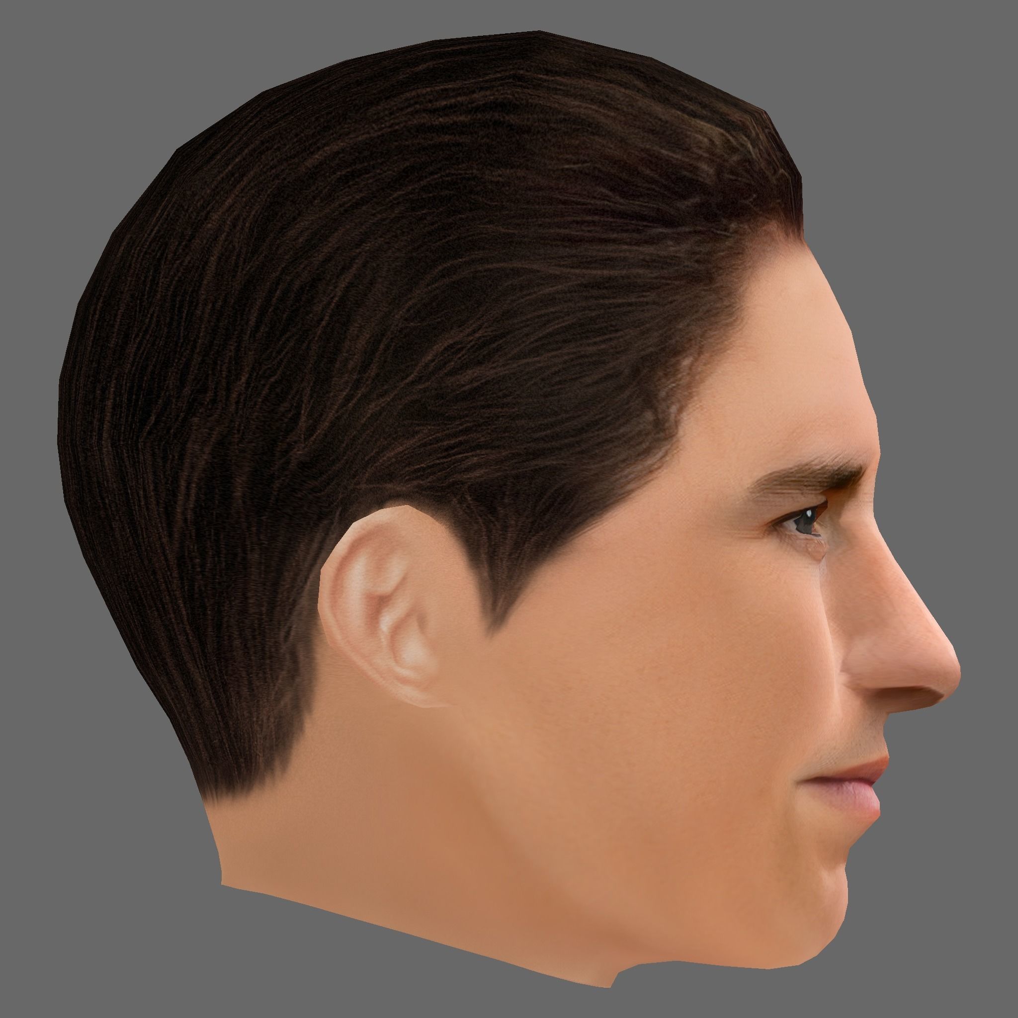 Aymeric Laporte Head - Low poly head for game Low-poly Low-poly 3D model_5