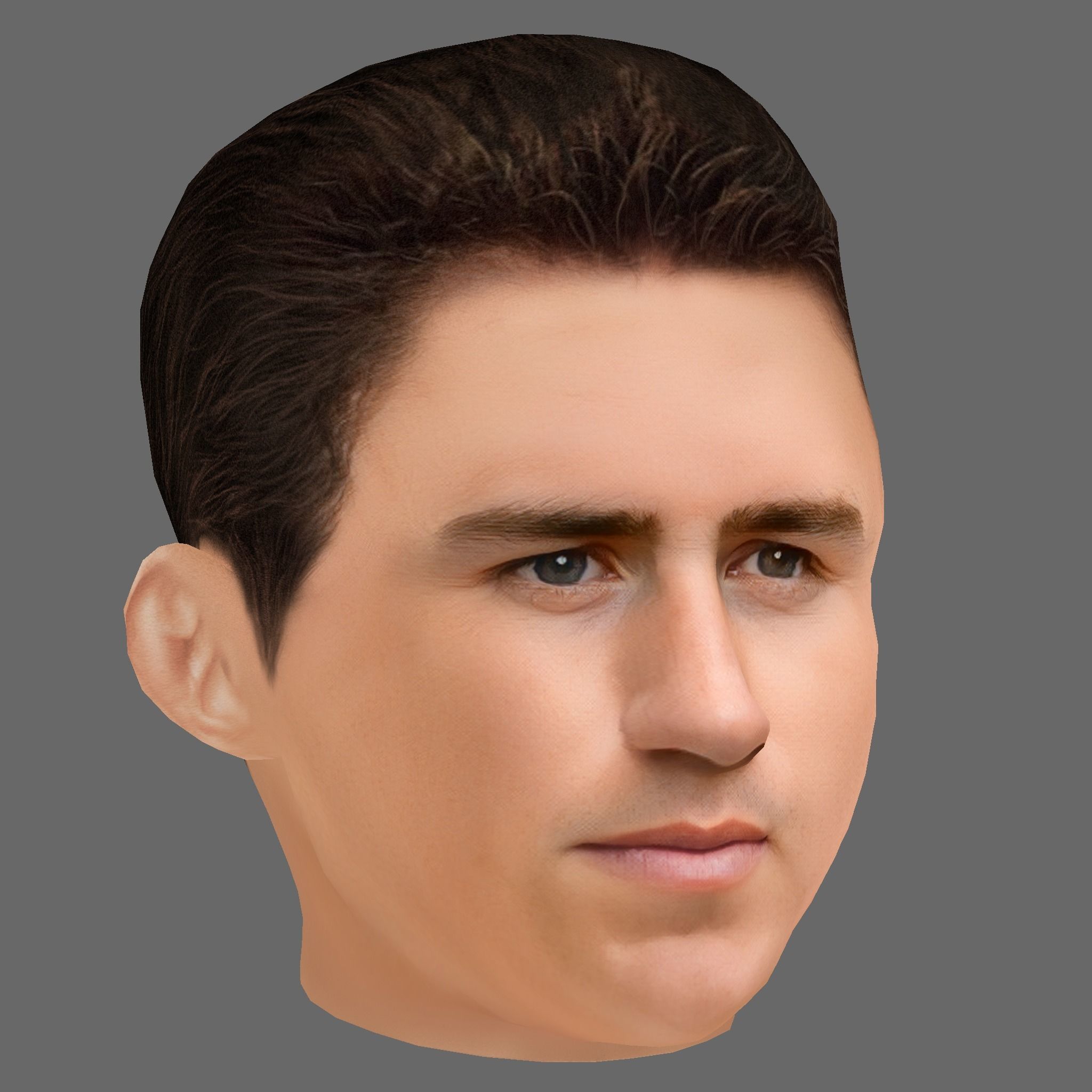 Aymeric Laporte Head - Low poly head for game Low-poly Low-poly 3D model_6