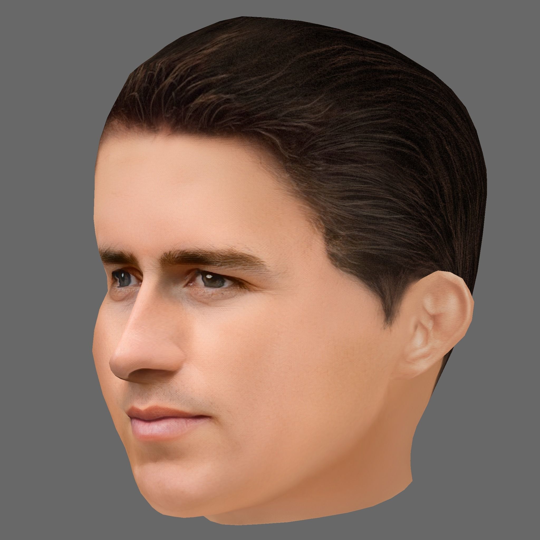 Aymeric Laporte Head - Low poly head for game Low-poly Low-poly 3D model_1