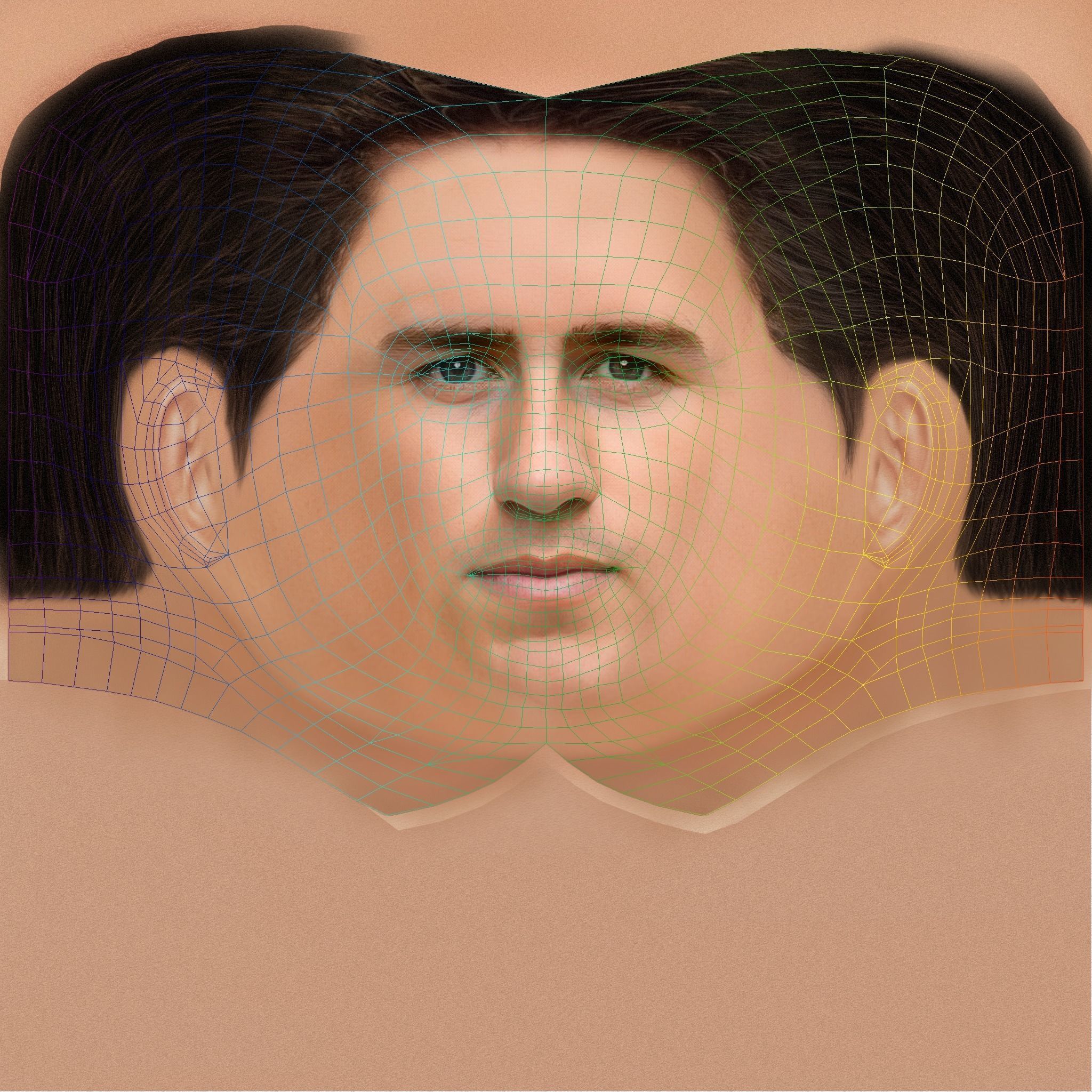 Aymeric Laporte Head - Low poly head for game Low-poly Low-poly 3D model_8