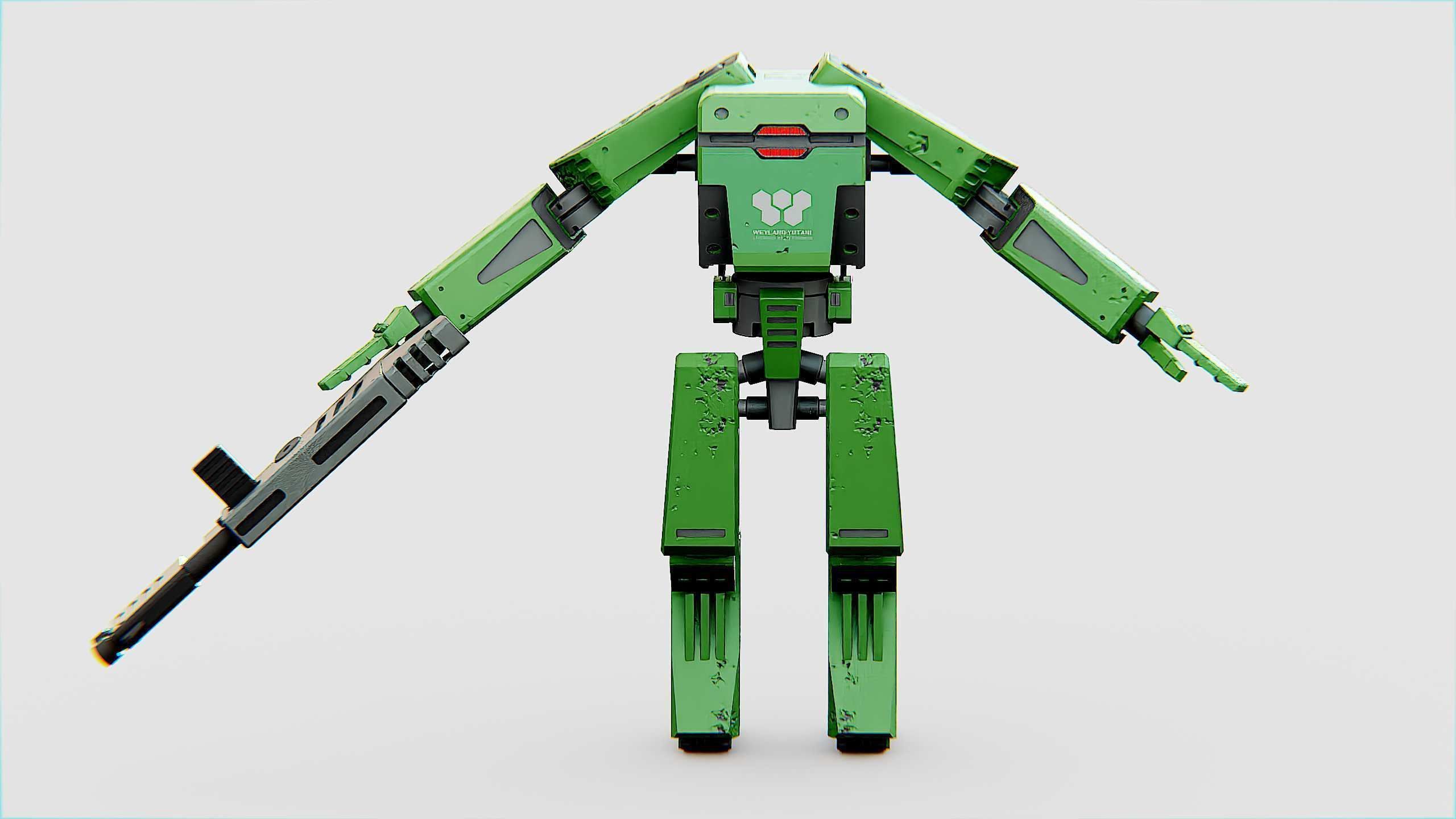 BATTLE DROID X-2000  Rigged for Unreal Engine - Unity - MIXAMO 3D model_22