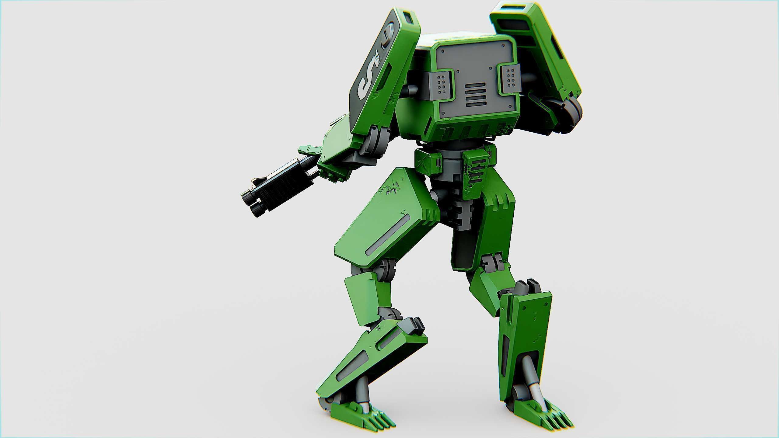 BATTLE DROID X-2000  Rigged for Unreal Engine - Unity - MIXAMO 3D model_8