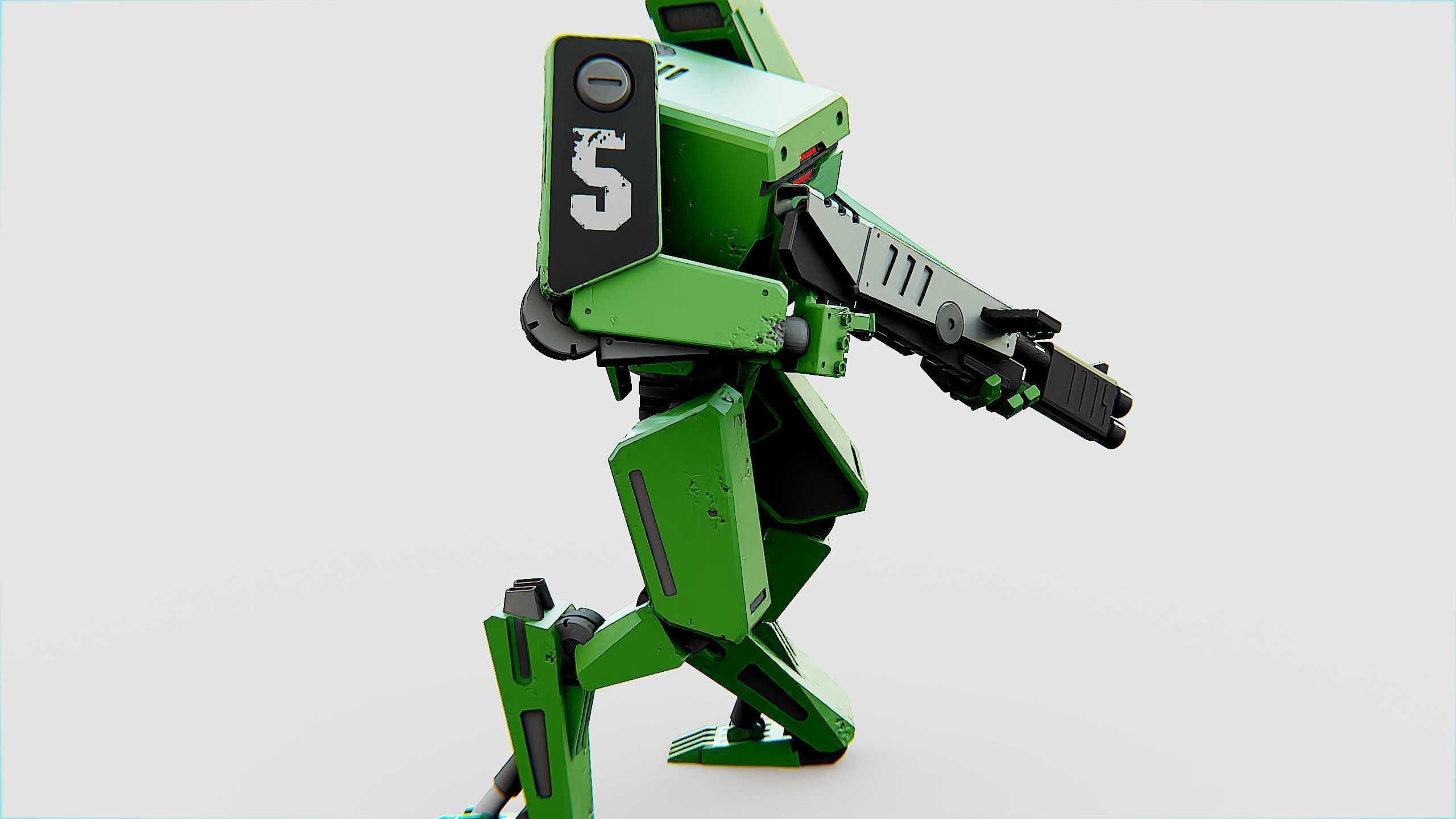 BATTLE DROID X-2000  Rigged for Unreal Engine - Unity - MIXAMO 3D model_13